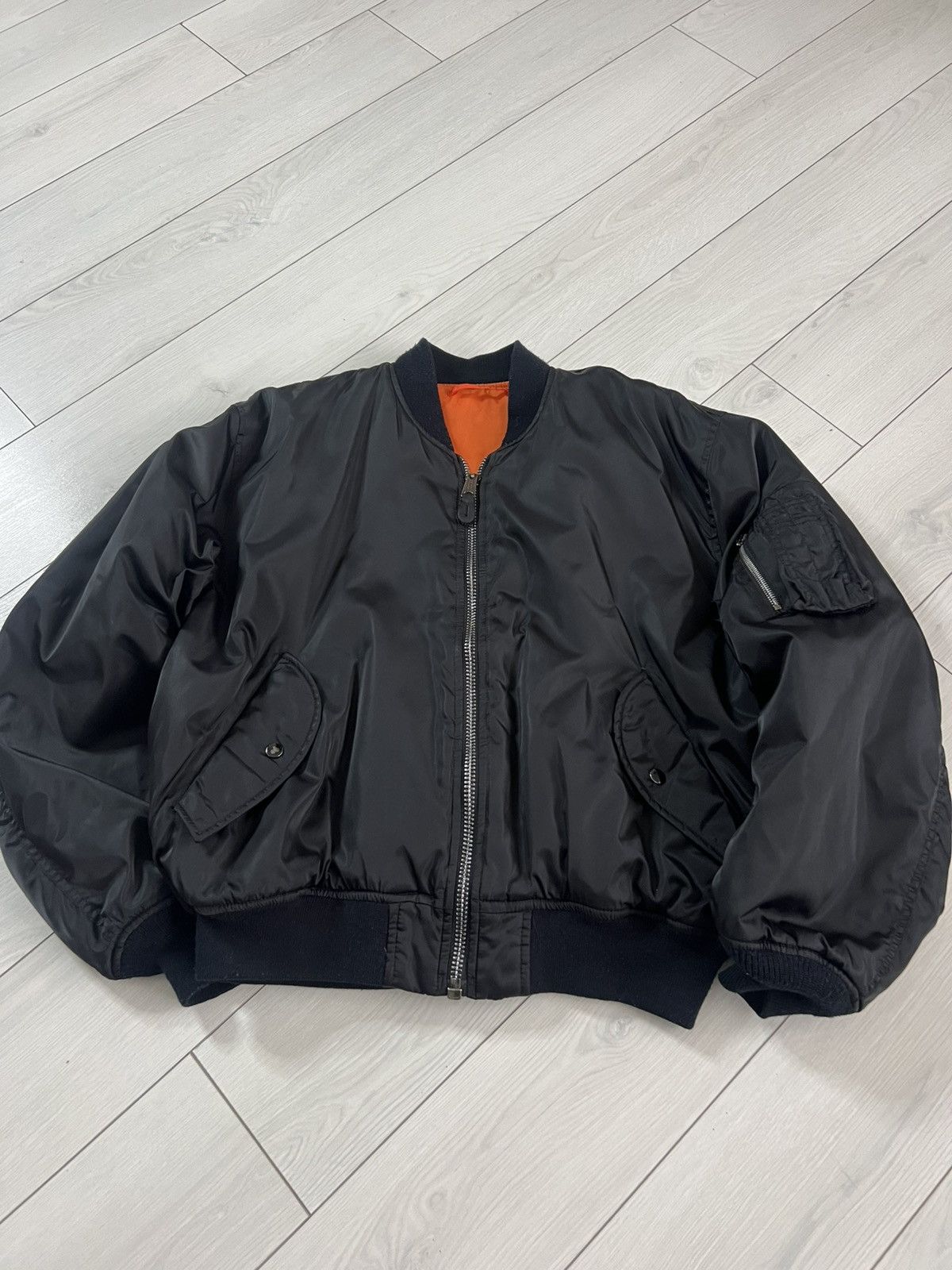 Vintage Retro MA-1 Bomber Jacket In Millitary Green Aviator Size US M / EU 48-50 / 2 - 2 Thumbnail