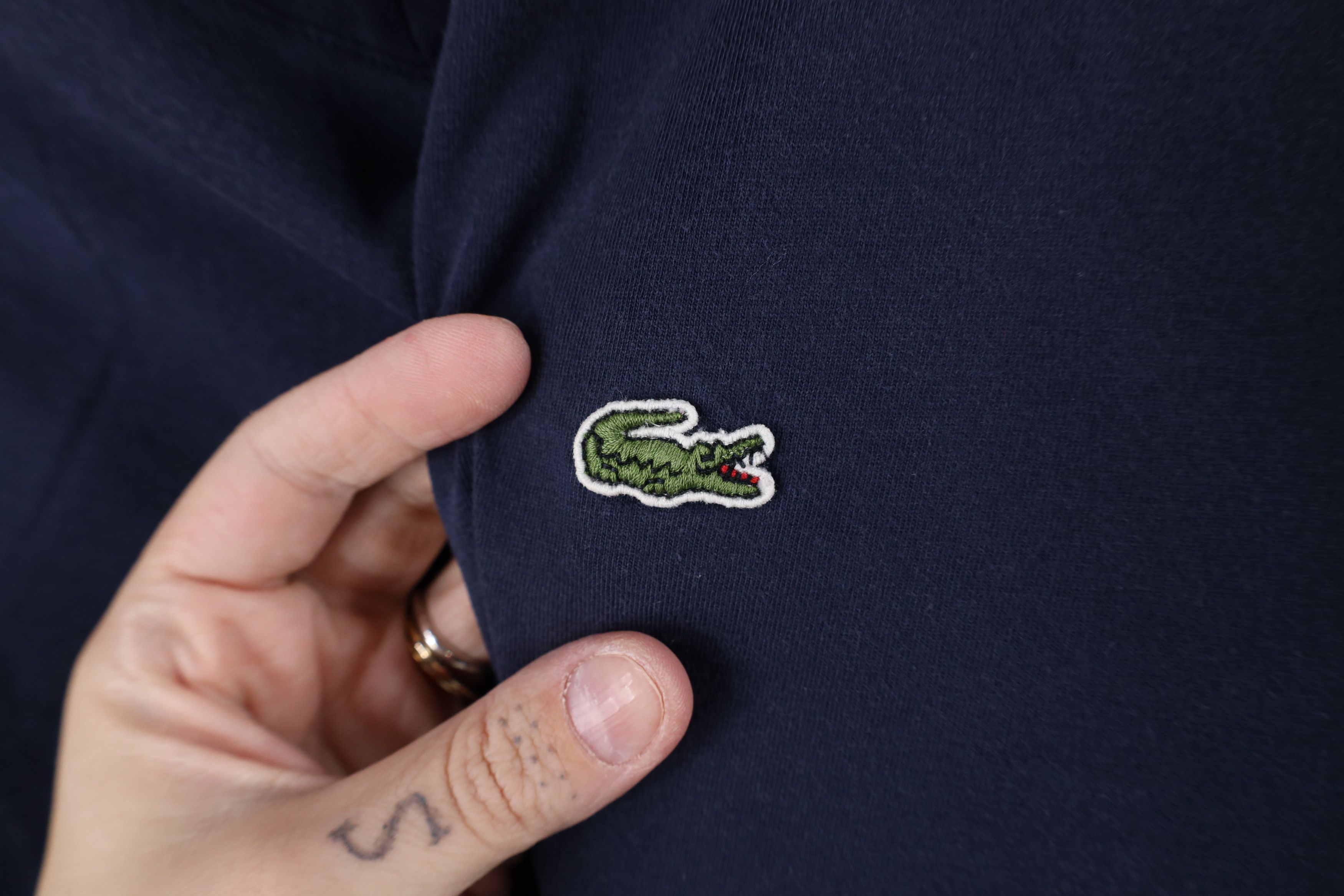 Lacoste × Vintage Vintage Lacoste Faded Croc Logo Short Sleeve V-Neck T-Shirt Size US XXL / EU 58 / 5 - 4 Thumbnail