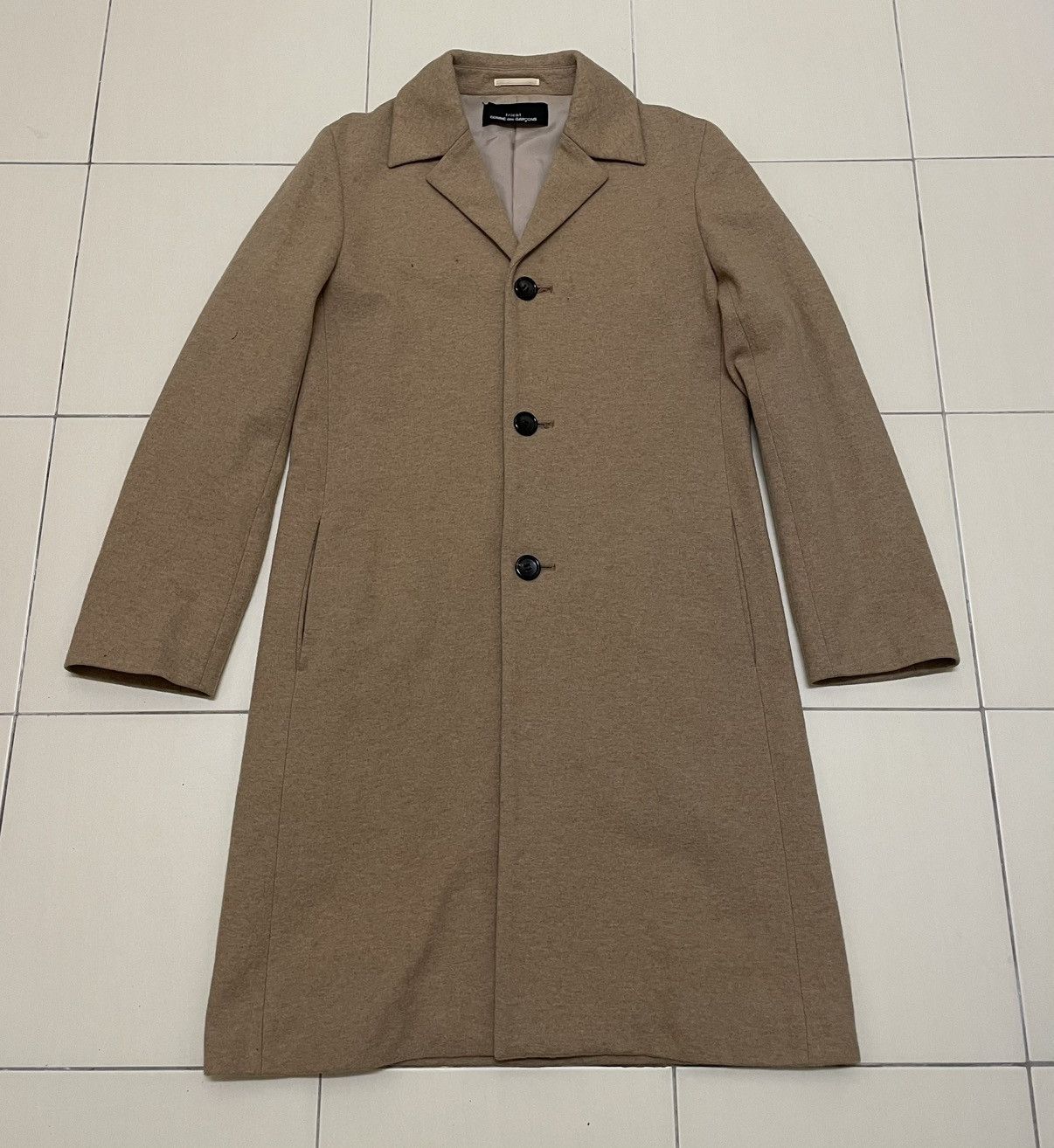 Comme des Garçons AD1997 Wool Long Coat Quilted Wool Polyester Short Coat by Comme des Garçons Comme