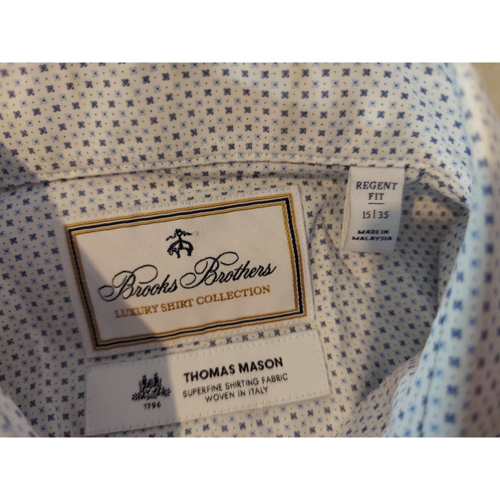 Brooks Brothers VINTAGE Brooks Brothers Dress Shirt 15 35 Cotton White Button Mens Size 40R - 3 Thumbnail