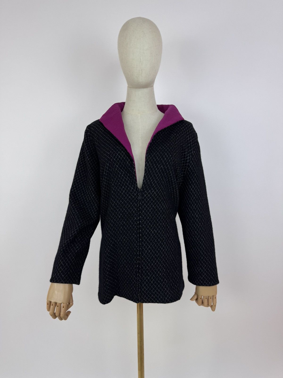 Annikki Karvinen × Designer × Handmade ANNIKKI KARVINEN Wool Zipper Cardigan Blazer Jacket Handmade Size L / US 10 / IT 46 - 2 Thumbnail