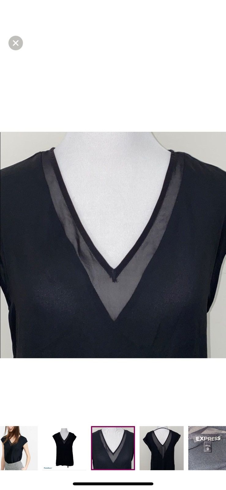 Express Express XS black v neck blouse Size XS / US 0-2 / IT 36-38 - 2 Thumbnail