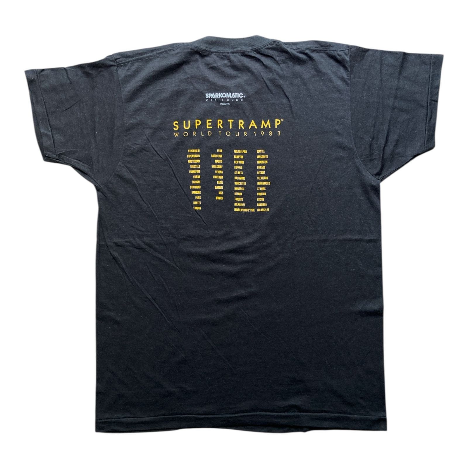 Fruit Of The Loom Supertramp World Tour 1983 Vintage Black T-Shirt Single Stit Size US L / EU 52-54 / 3 - 2 Thumbnail