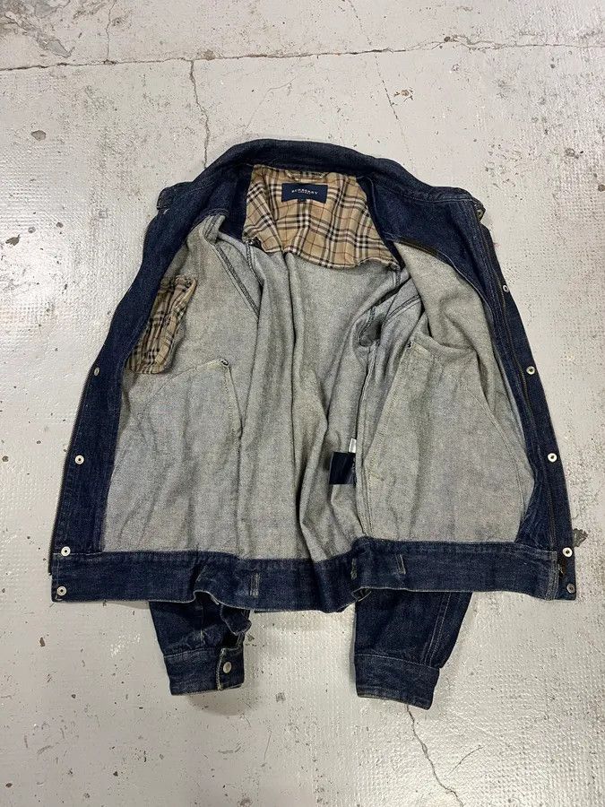 Burberry Burberry Dark Contrast Stitch Navy Denim Bomber Jacket Size US M / EU 48-50 / 2 - 9 Thumbnail