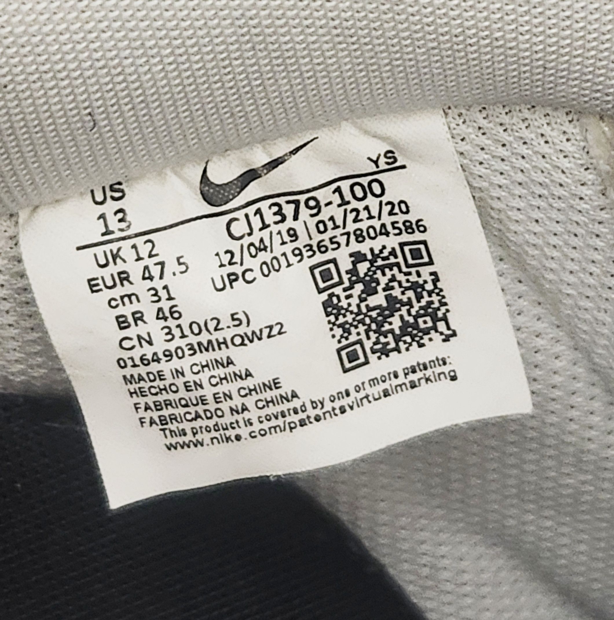 Nike Nike Men's Air Force 1 07' LV8 CJ1379-100 Size 13 sneakers Size US 13 / EU 46 - 11 Thumbnail