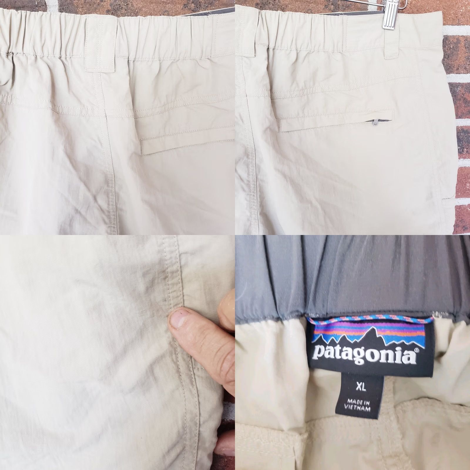 Patagonia VINTAGE Patagonia Shorts Men XL Beige Khaki Nylon Hiking Tech Pockets 38x8 Work Wear Size US 36 / EU 52 - 8 Thumbnail