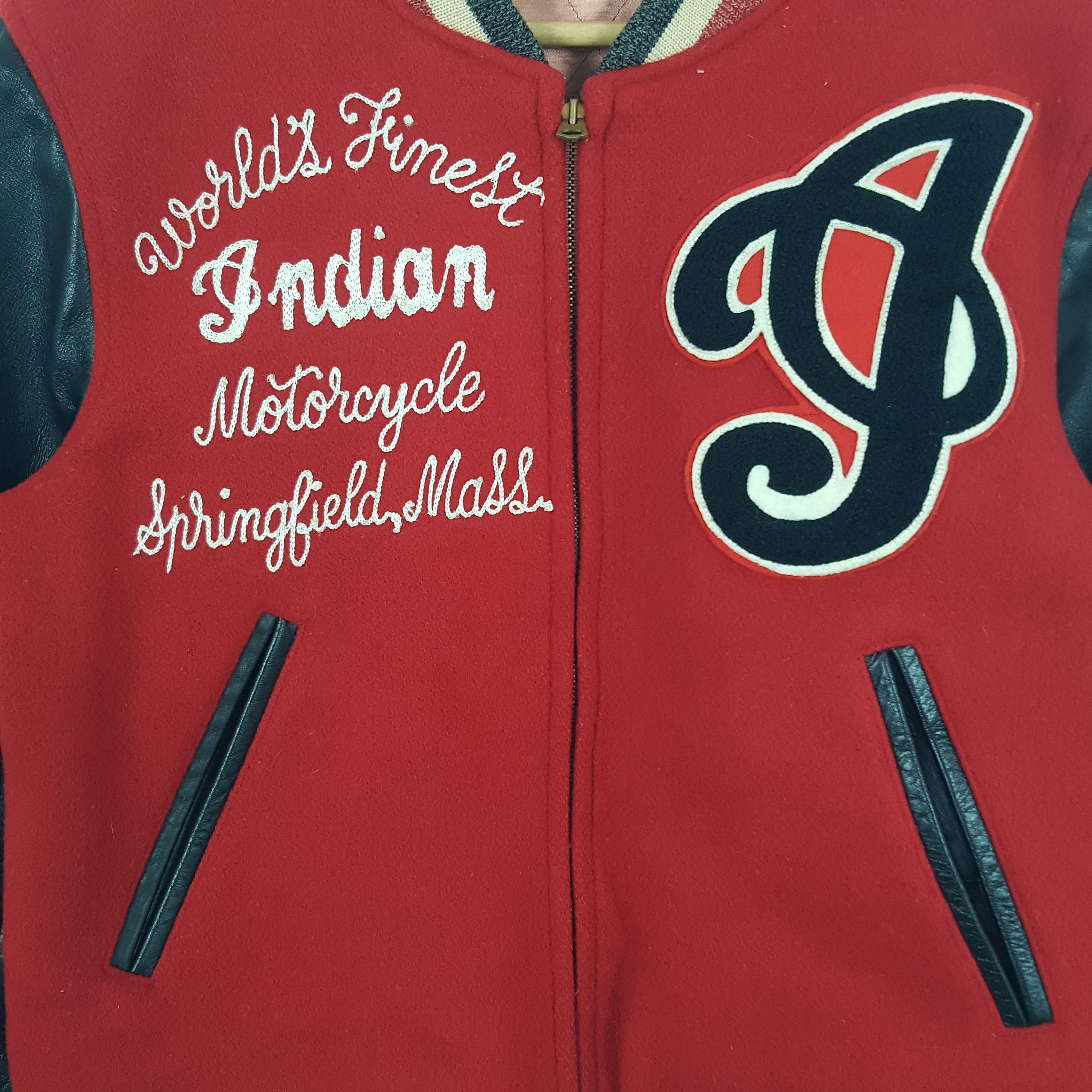 Indian Motorcycle × Vintage Vintage Indian Motors Springfield Biker Style Varsity Jacket Size US M / EU 48-50 / 2 - 4 Thumbnail