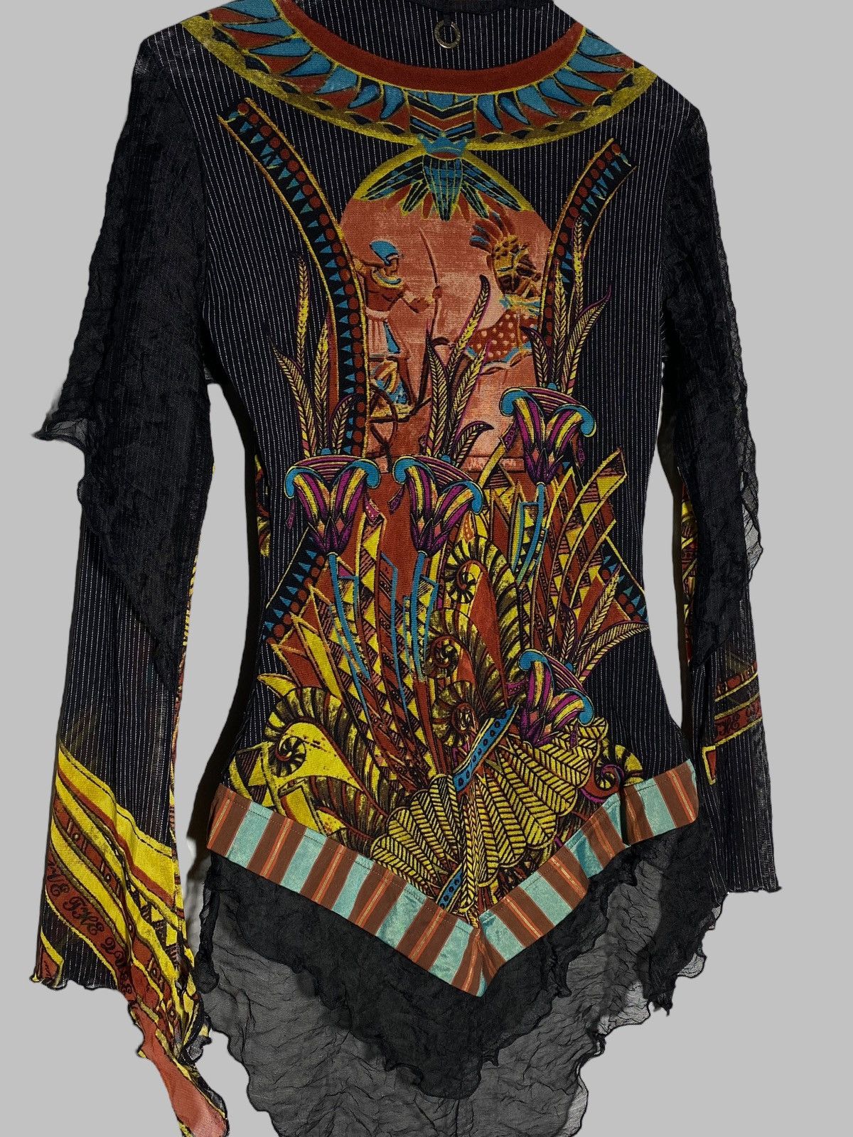 Designer × Vintage Save The Queen Women Art To Wear Top Blouse Button Up Size S / US 4 / IT 40 - 3 Thumbnail
