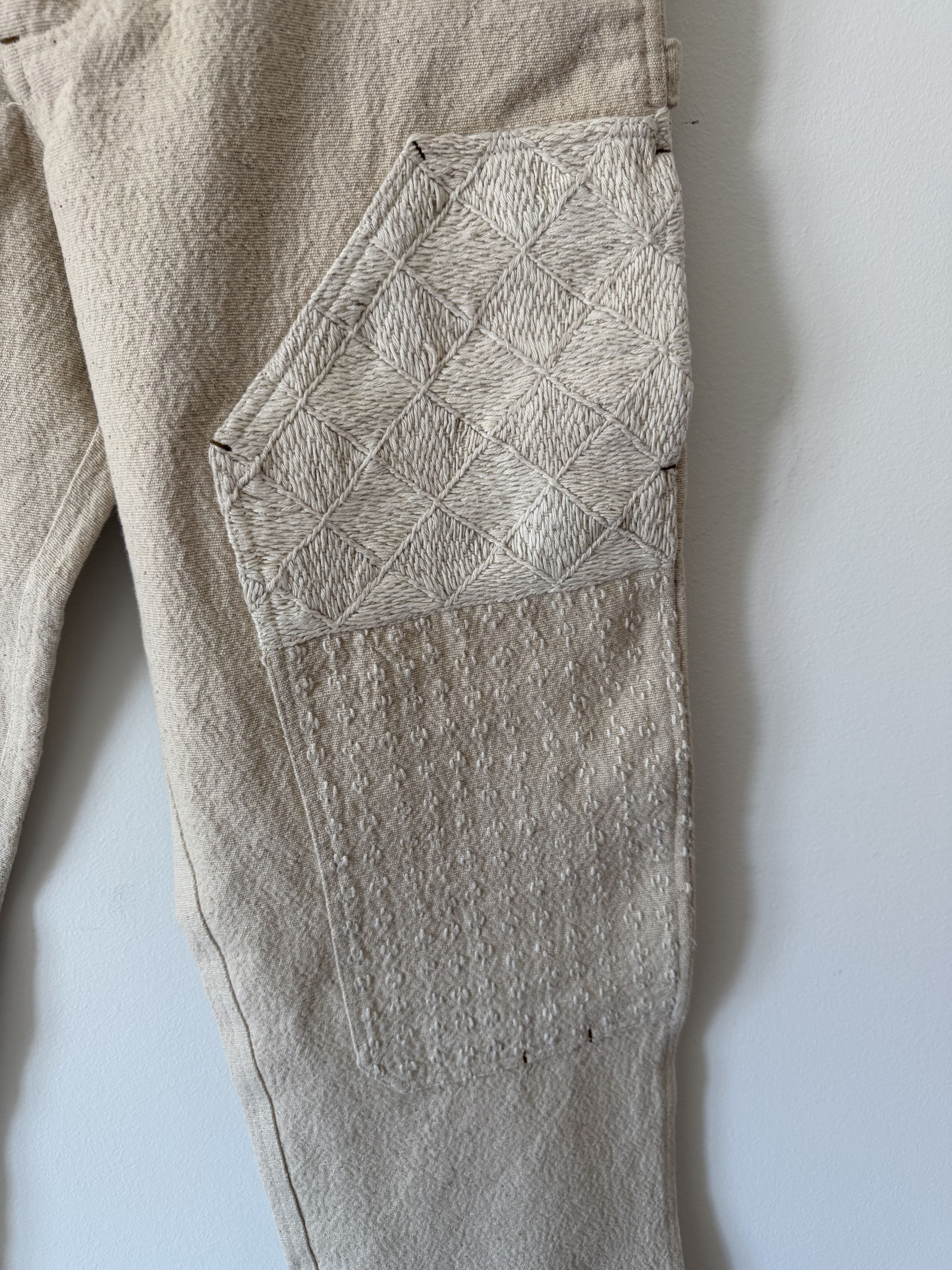 18 East 18 East Eli Hand Embroidered Double Knee Pants in Ecru White Size US 34 / EU 50 - 5 Thumbnail