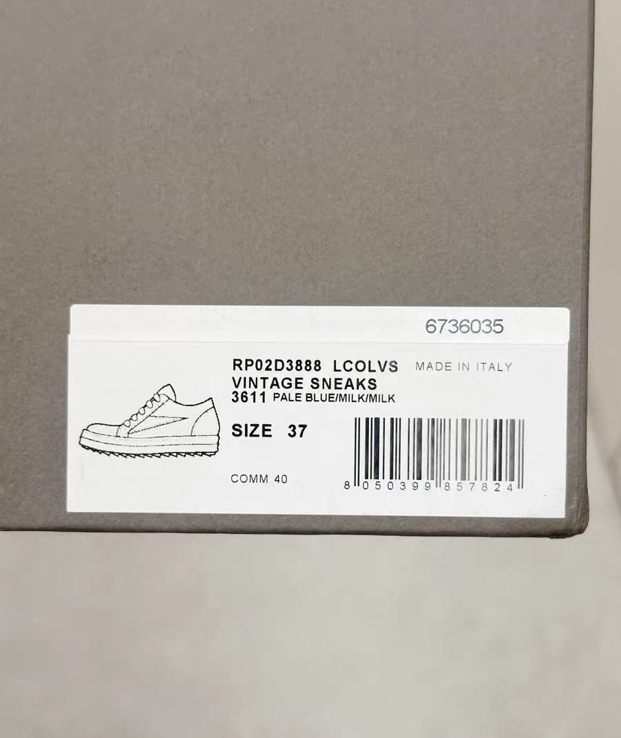 Rick Owens Rick Owens Mainline Haze Blue Low-Top Leather Size US 7 / IT 37 - 9 Thumbnail