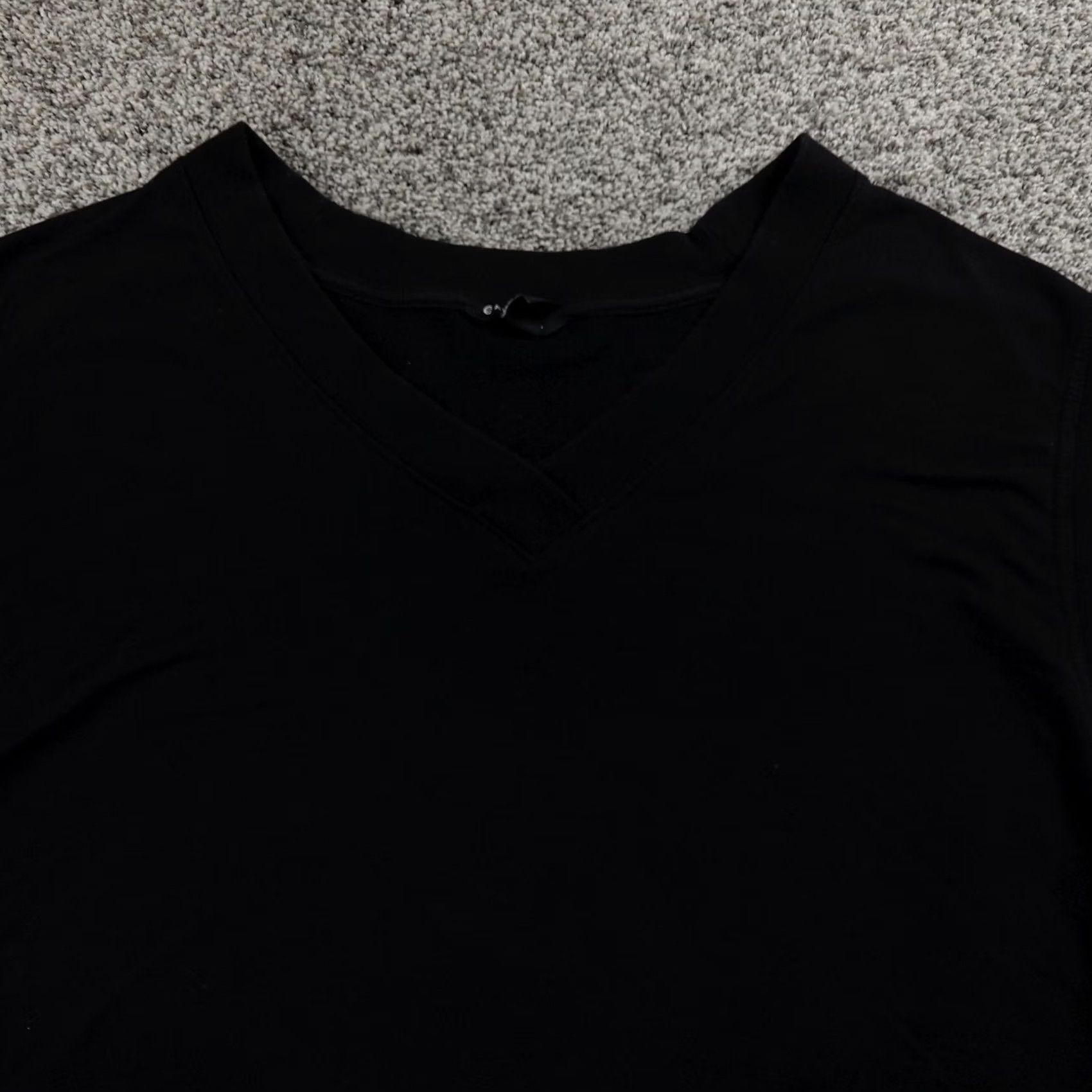 Athleta Athleta Vest Womens XL Black Retro Sweatshirt Tank Top V-Neck Sleeveless Pullover Tee Knit Cotton Polyester Spandex Size XL / US 12-14 / IT 48-50 - 2 Thumbnail
