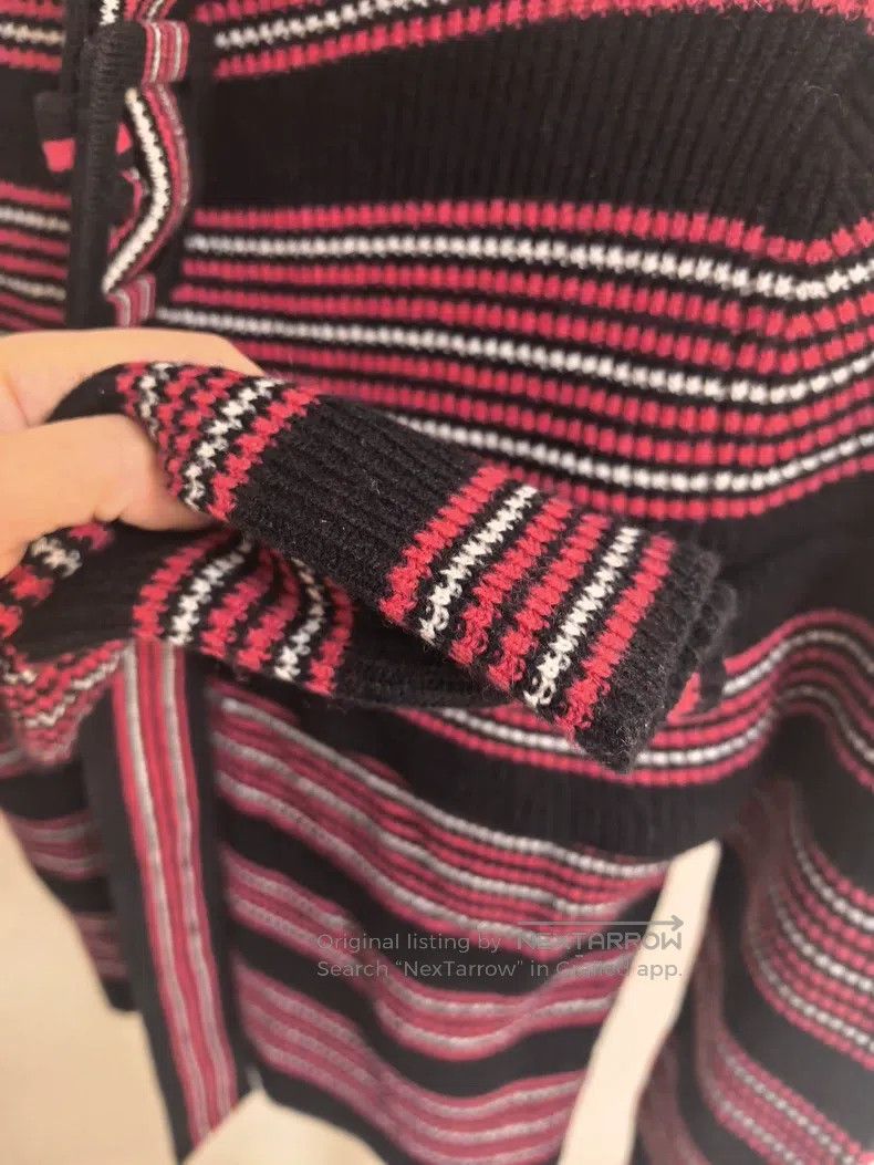Fendi Fendi Black and Red Striped Knit Cardigan, V-Neck Design Size S / US 4 / IT 40 - 4 Thumbnail