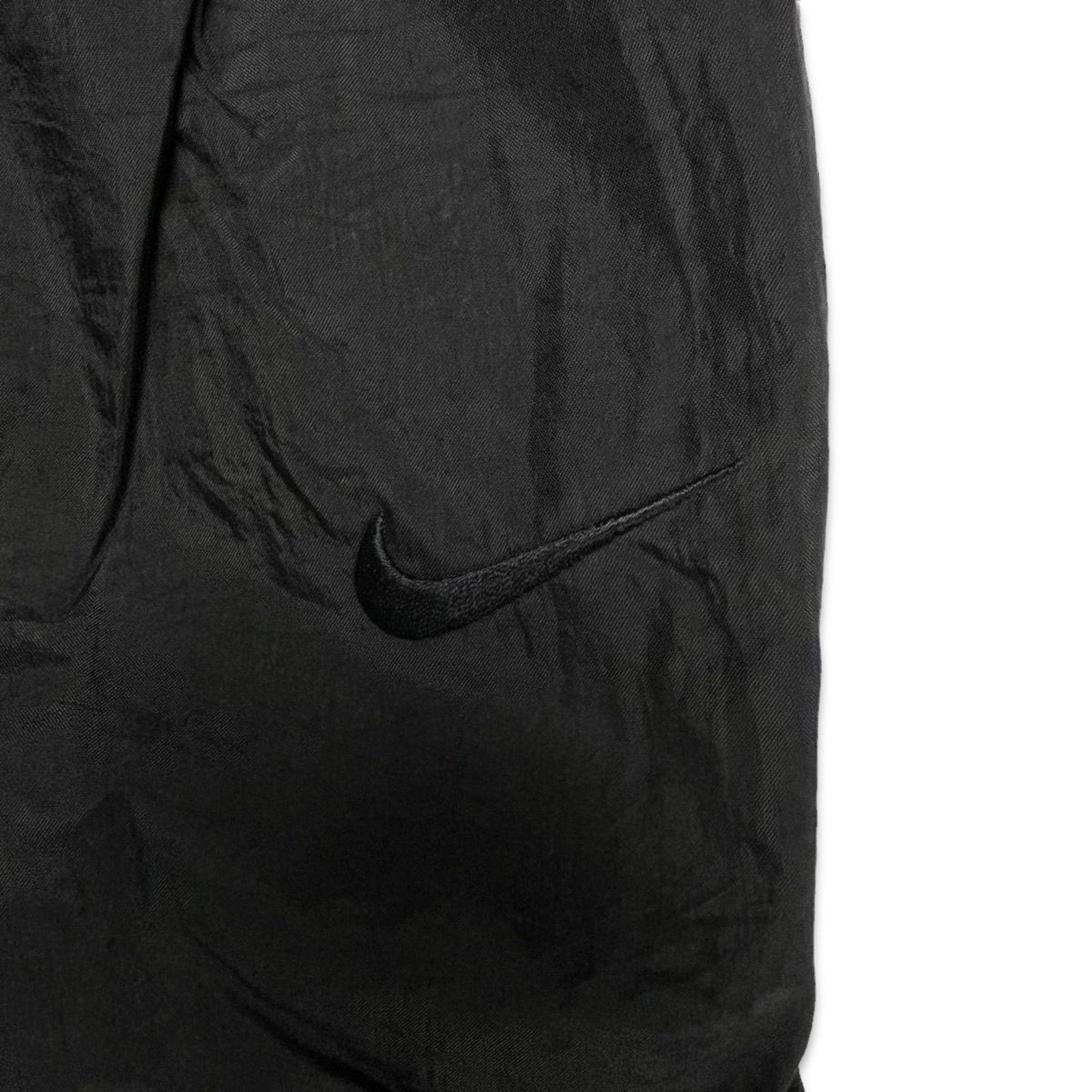 Nike × Vintage Vintage 90s Nike Track Pants Medium Black Swoosh Nylon Size US 26 / EU 42 - 2 Thumbnail