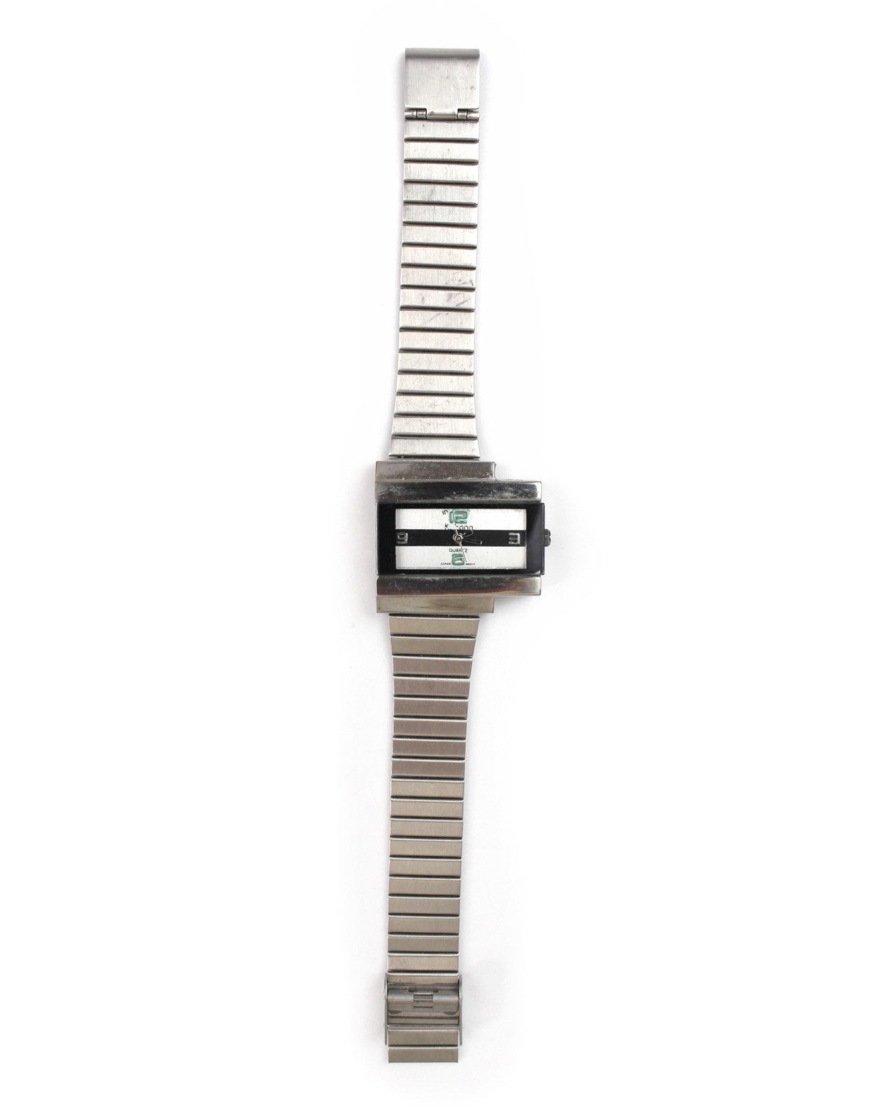 Japanese Brand 2000S KABANA RECTANGULAR STEEL WATCH Size ONE SIZE - 2 Thumbnail