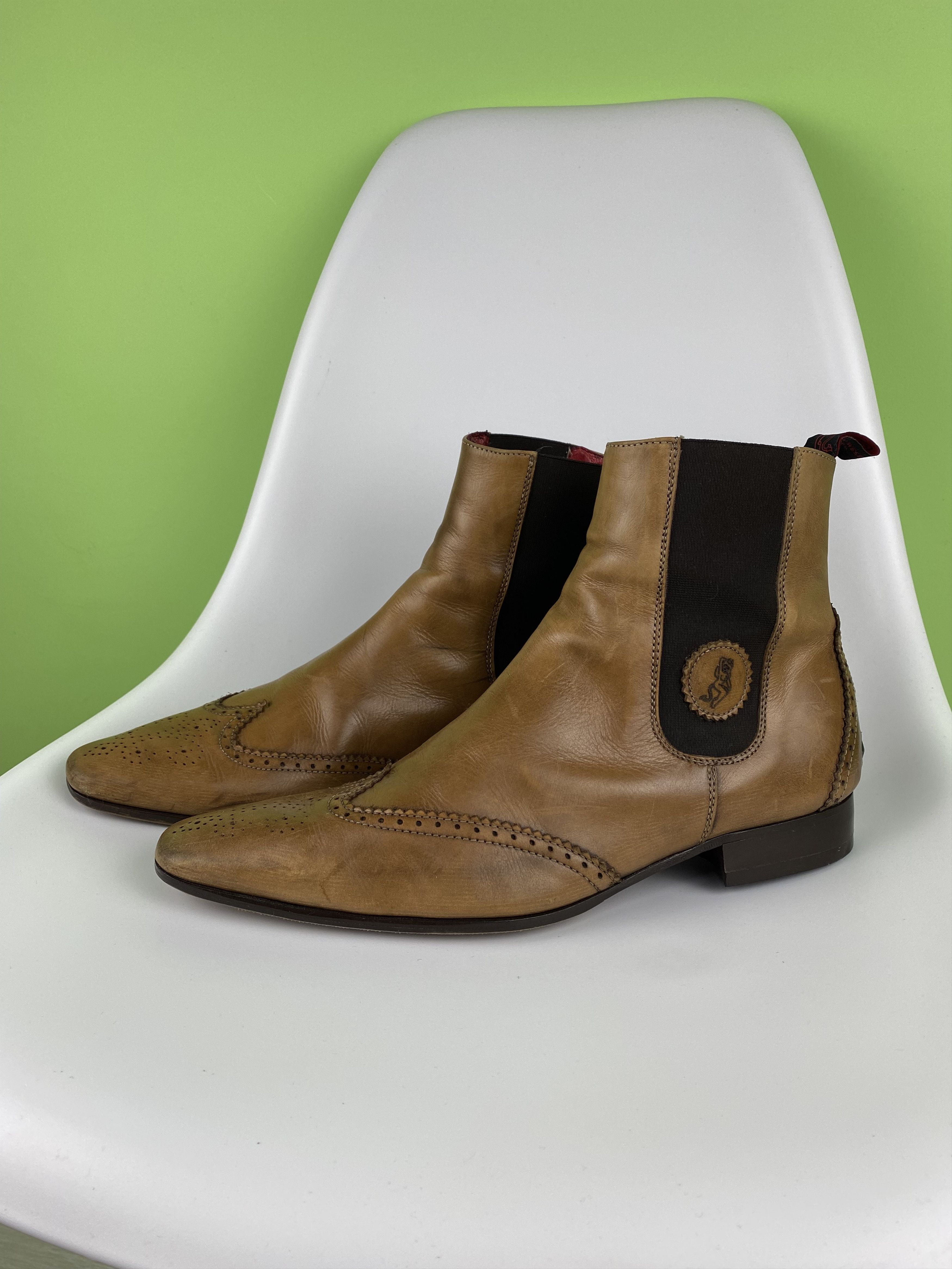 Vintage JEFFERY WEST MUSE Scarface Chelsea Boots Brown