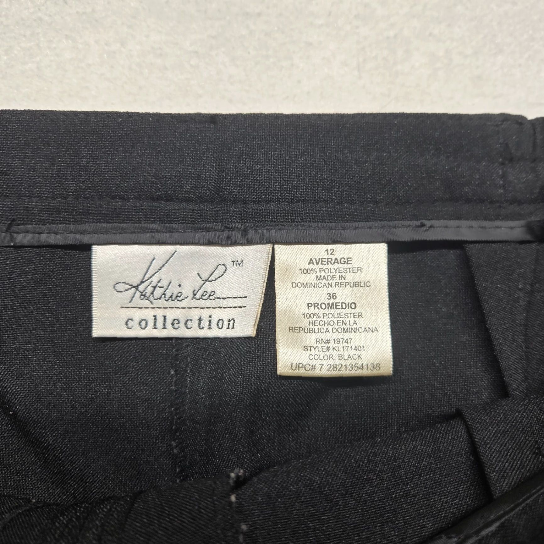 Lee KATHIE LEE Black Dress Pants Women's Size 12 Regular Lightweight Business Straight Leg Size 34" / US 12 / IT 48 - 3 Thumbnail