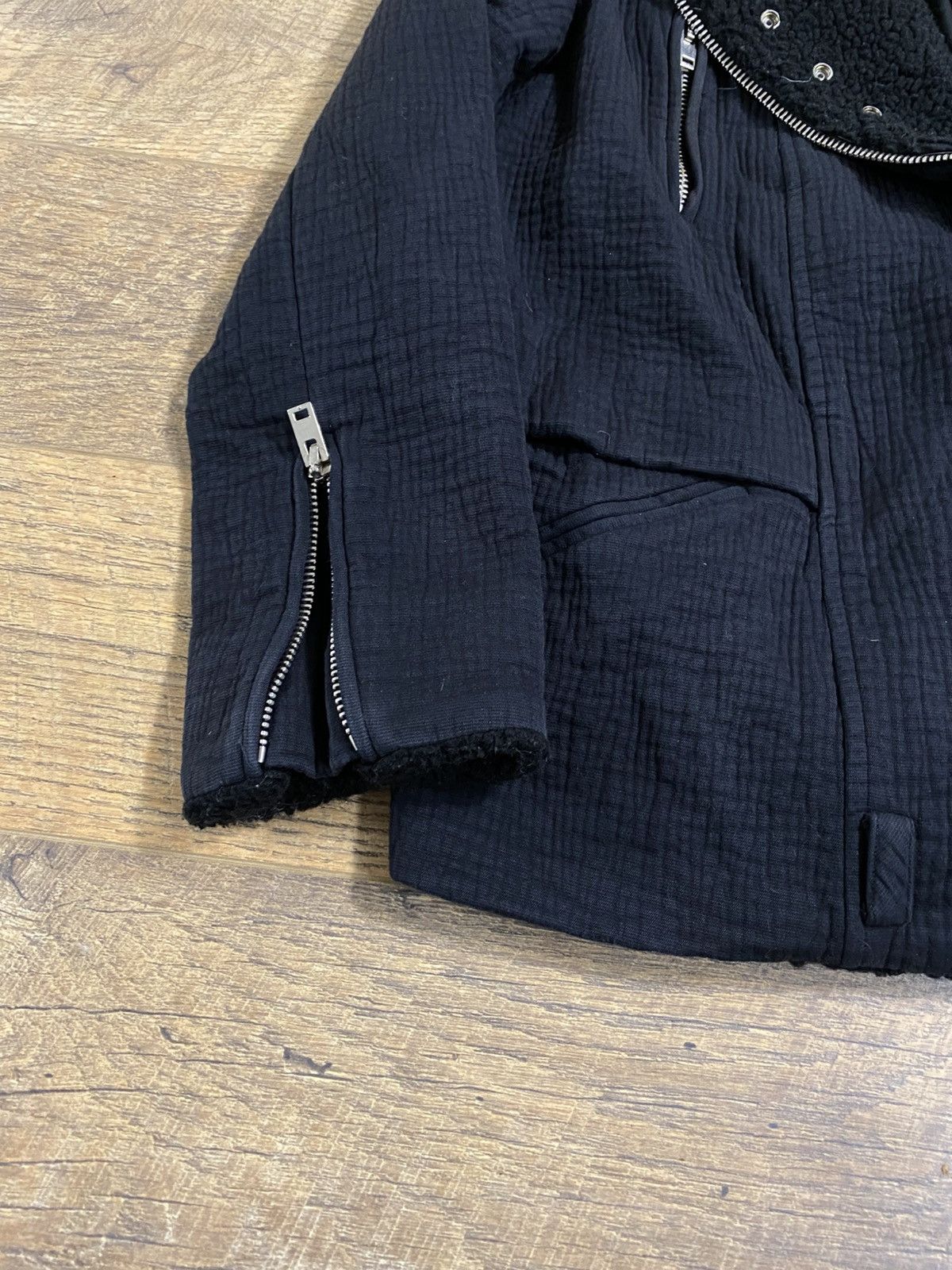 Iro IRO Paris Shearling Collar Biker Jacket. Lampo Zippers Size XS / US 0-2 / IT 36-38 - 4 Thumbnail