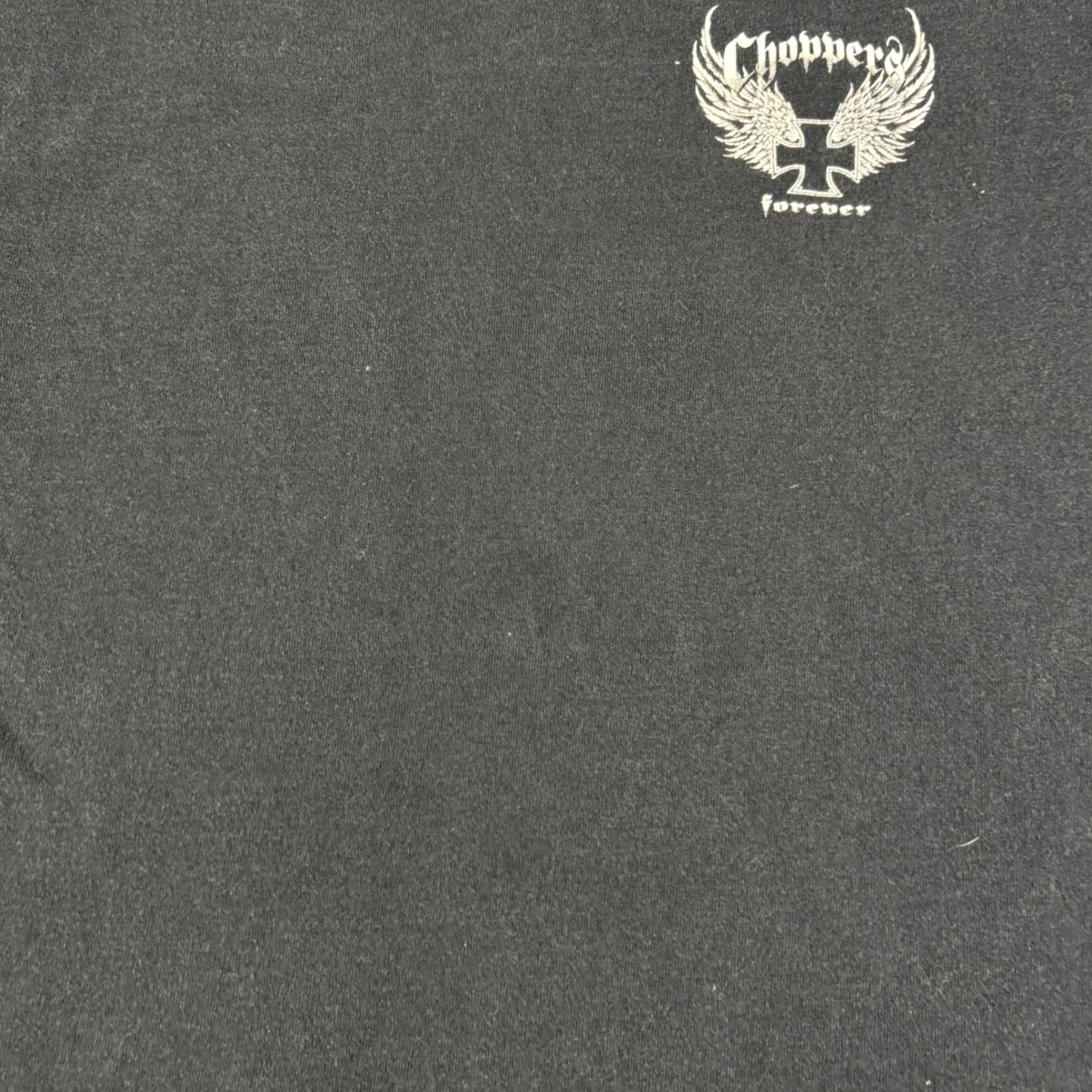 Fruit Of The Loom VINTAGE Choppers Forever T-Shirt Mens Large Black Iron Cross Thunder Graphic Size US L / EU 52-54 / 3 - 6 Thumbnail