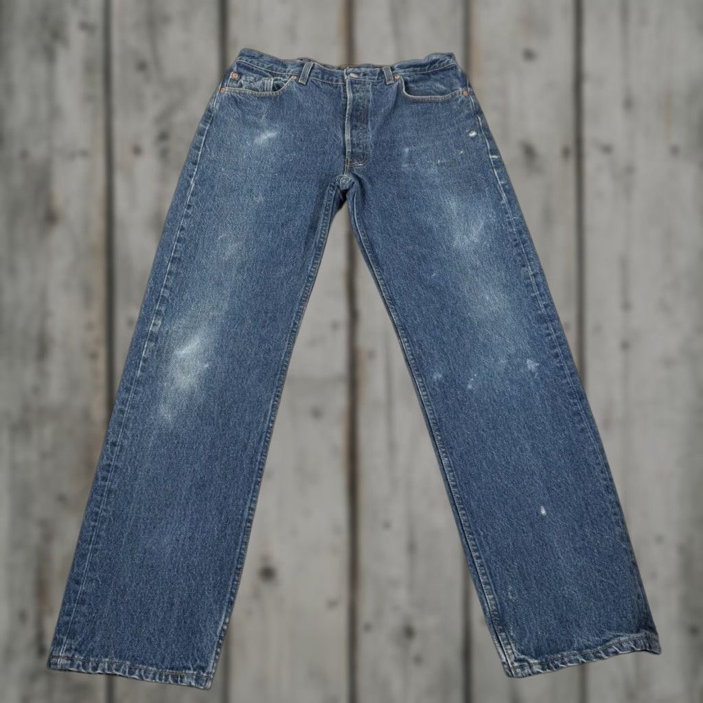 Levi's VINTAGE Levi's 501 Jeans Men's 34x32 Distressed Blue Denim 90s Size US 34 / EU 50 - 1 Thumbnail