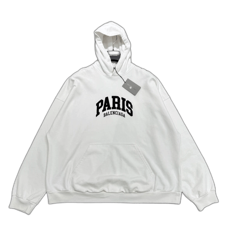 Balenciaga Balenciaga Paris Embroidered Hooded Sweatshirt-yf Size US XXL / EU 58 / 5 - 1 Thumbnail