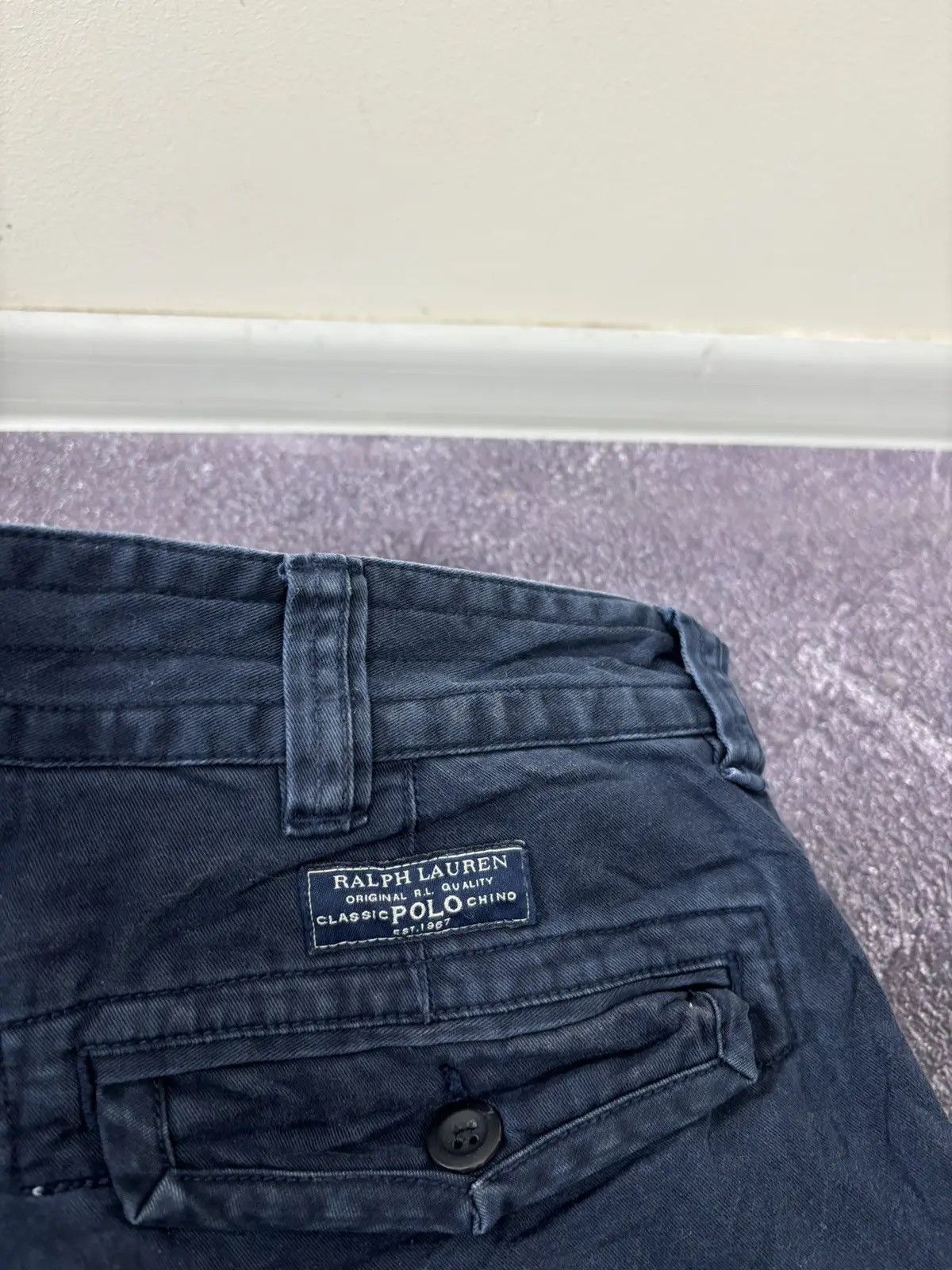 Polo Ralph Lauren × Ralph Lauren × Vintage Vintage Polo Ralph Lauren Y2K Navy Military Cargo Shorts Size US 36 / EU 52 - 15 Thumbnail