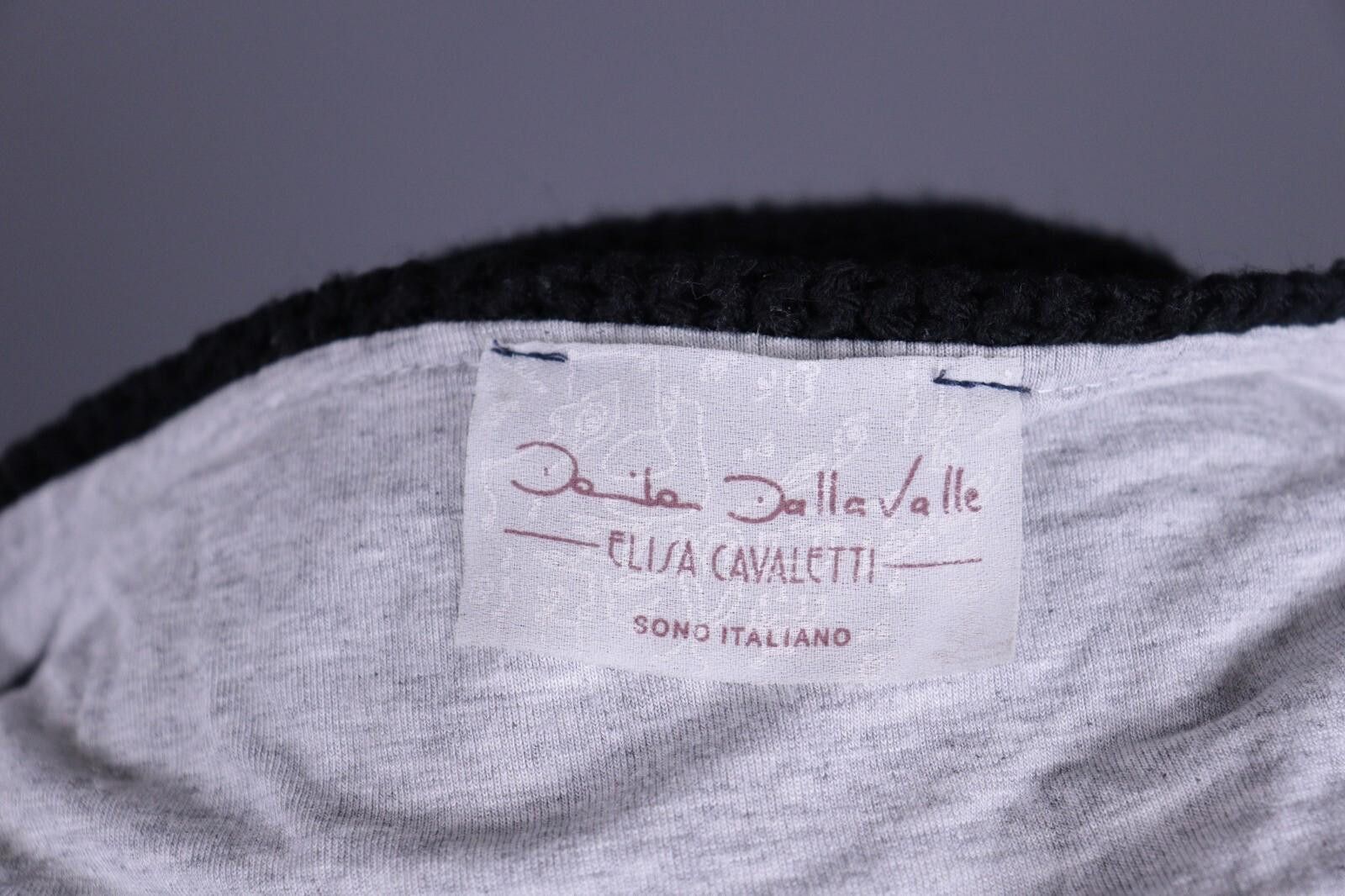 Designer Elisa Cavaletti Sono Italiano Black Knit Shift Dress SzM Size M / US 6-8 / IT 42-44 - 10 Thumbnail