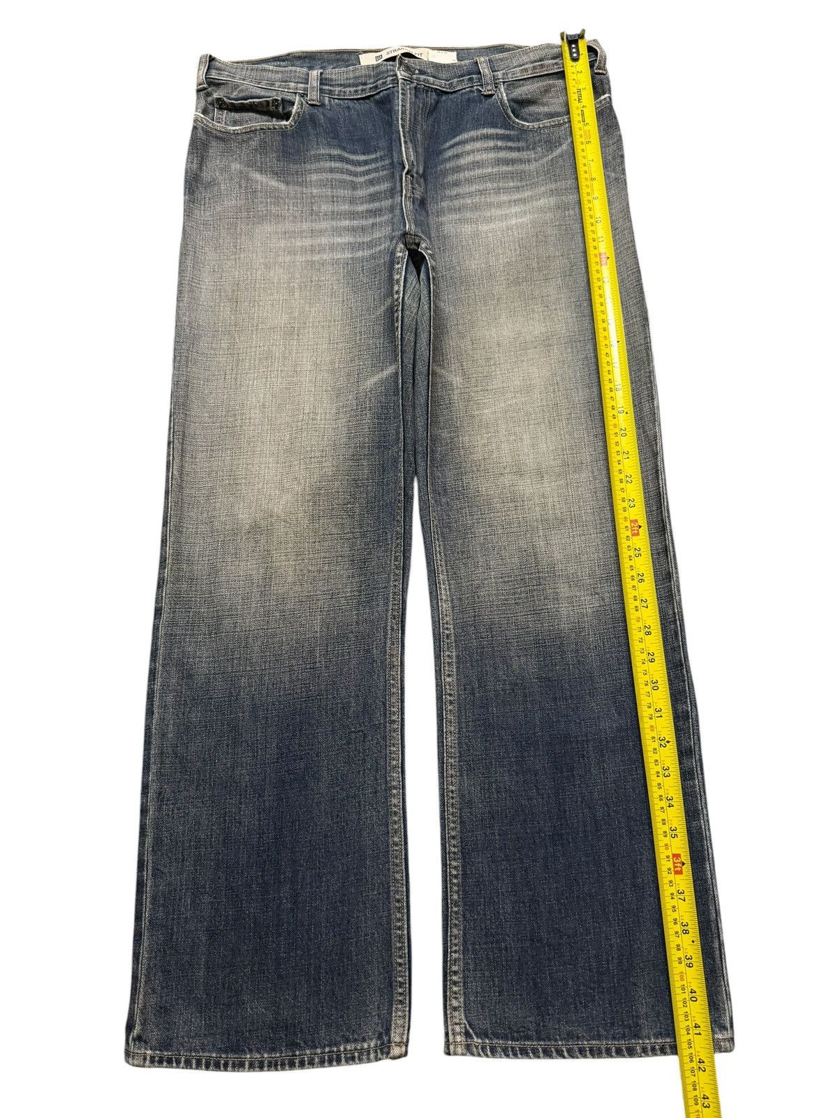 Gap Vintage Y2K Gap Blue Wash Bleached Straight Wide Leg Baggy Size US 36 / EU 52 - 7 Thumbnail