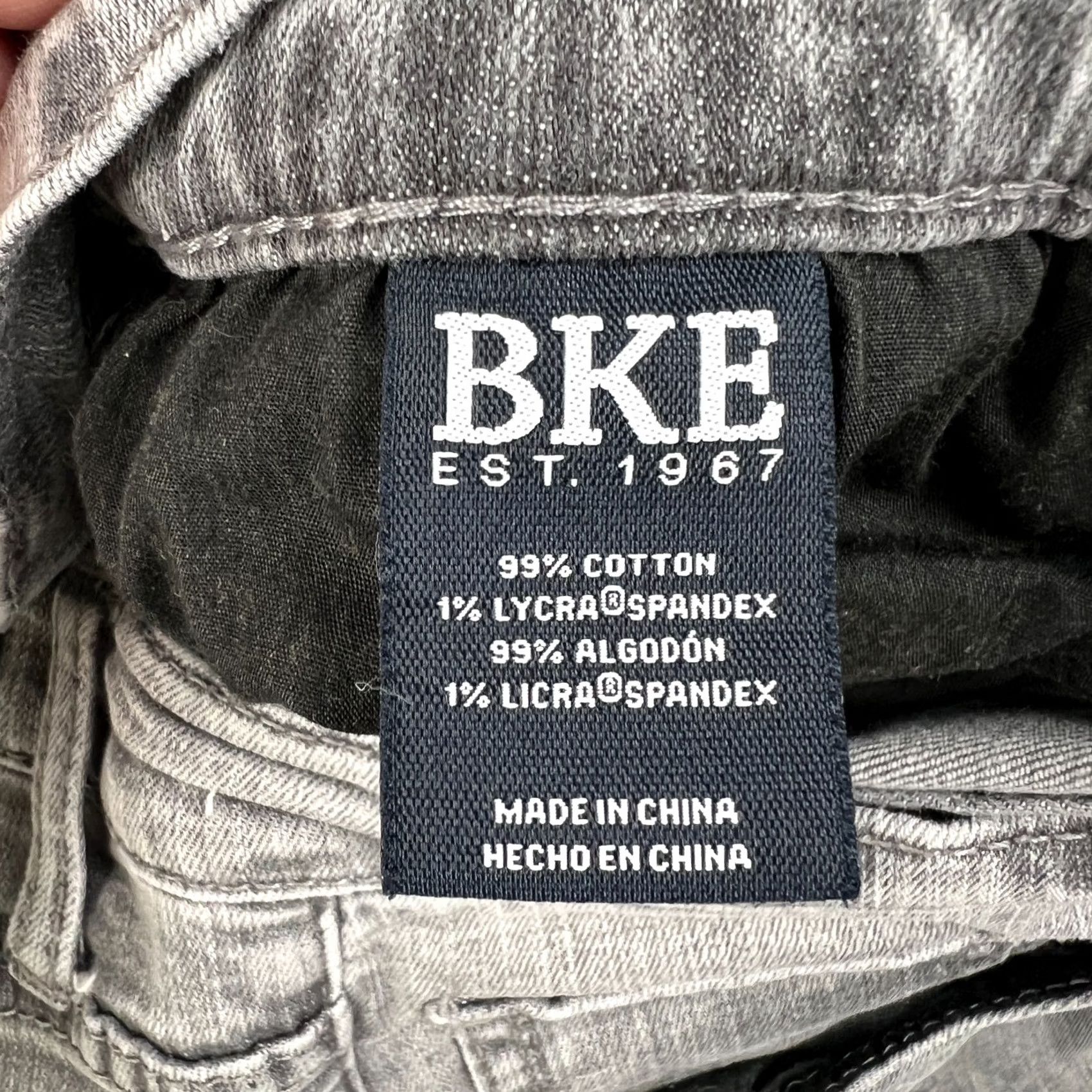 Vintage Buckle BKE Jake Jeans Straight Stretch Denim 32x30 Mens Grey Pants Thick Stitch Size US 30 / EU 46 - 4 Thumbnail