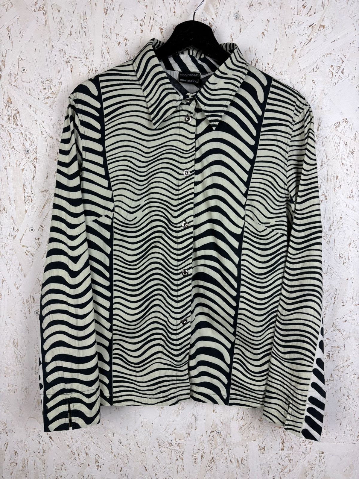 Marimekko Vintage Marimekko Mika Piirainen Metal Button Abstract Shirt Size L / US 10 / IT 46 - 1 Thumbnail