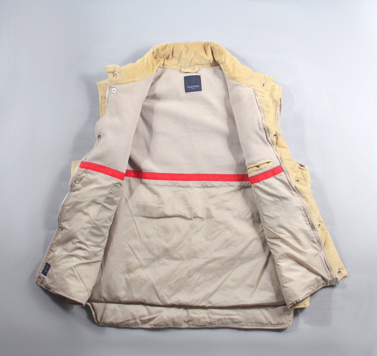 Valentino Valentino Corduroy Luxury Vintage Gilet Vest Jacket Beige XL Size US XXL / EU 58 / 5 - 8 Thumbnail