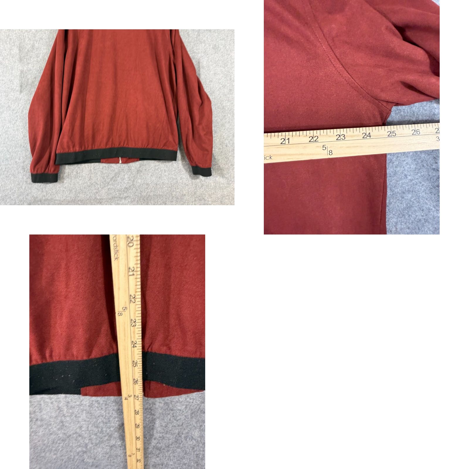Forever 21 Forever 21 Bomber Jacket Mens XL Red Black Ribbed Knit Trim Full-Zip Jacket Size US XL / EU 56 / 4 - 9 Thumbnail