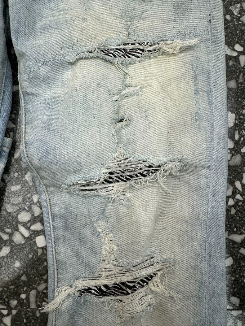 Amiri Amiri Light blue blue zebra pattern denim trousers 2501-Nex Size US 30 / EU 46 - 3 Thumbnail