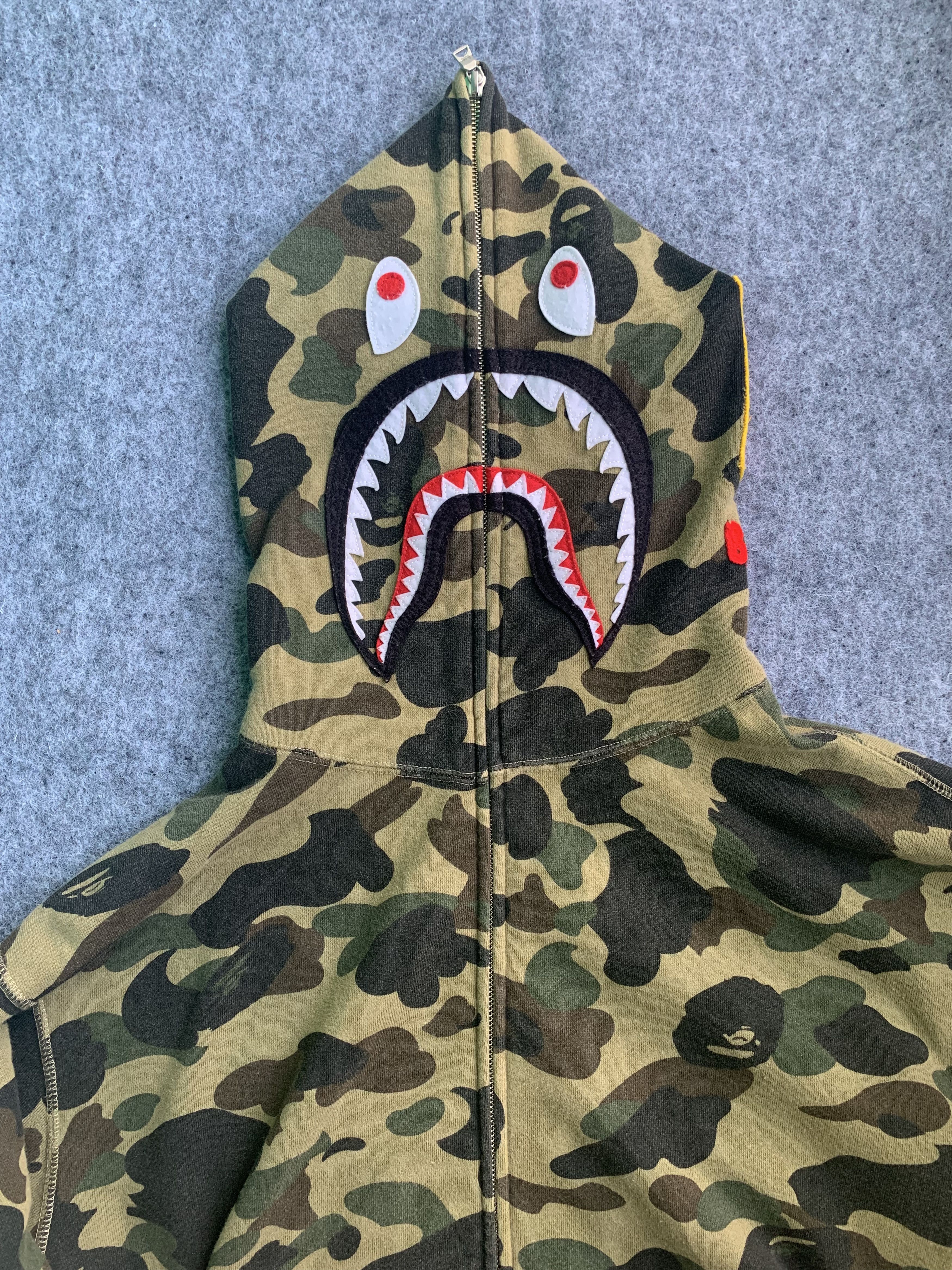 Bape 1st Camo PONR Shark Full Zip Hoodie Size ONE SIZE - 3 Thumbnail