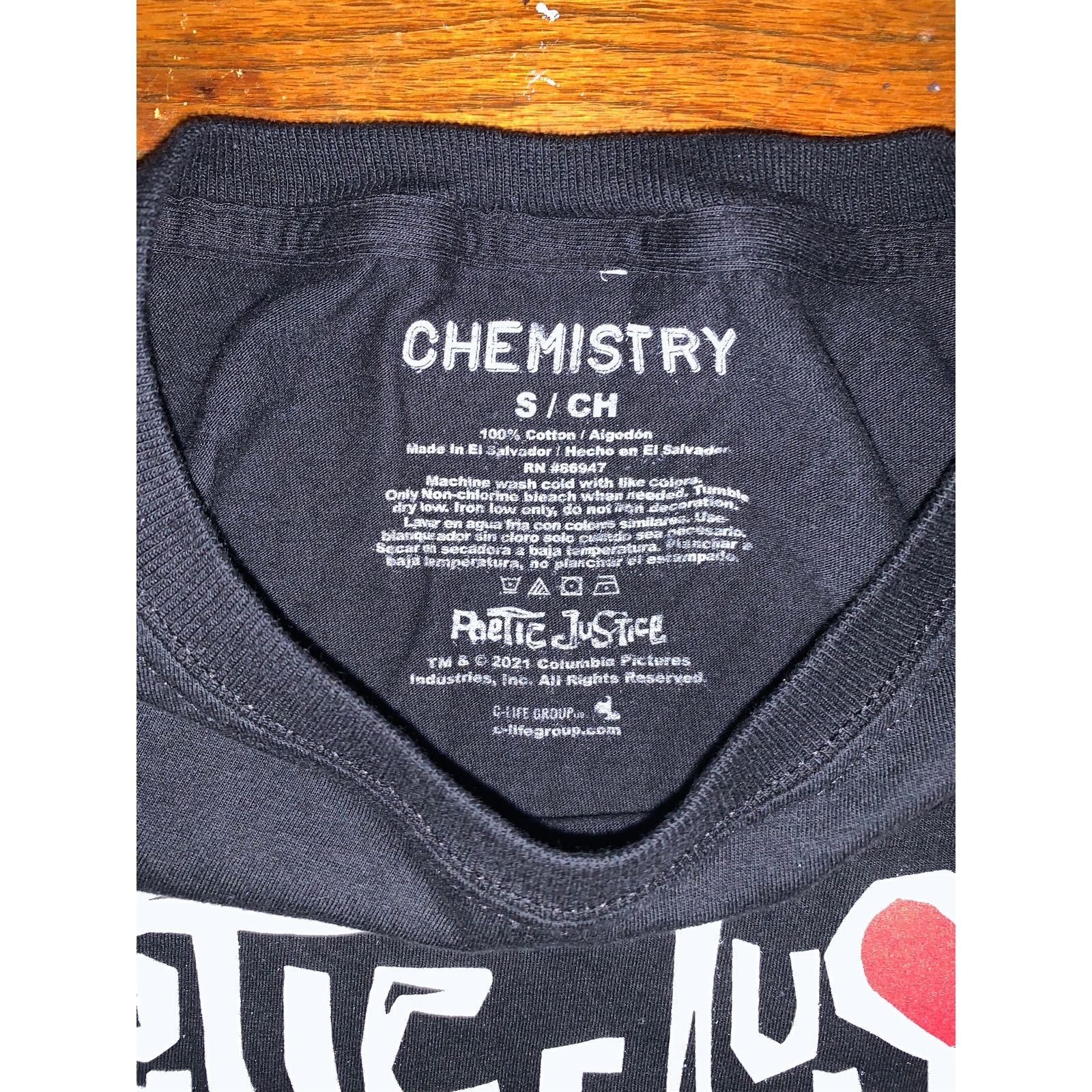 Chemistry Poetic Justice 2Pac T Shirt Small Black Tupac Shakur Rap Tee Size US S / EU 44-46 / 1 - 4 Thumbnail
