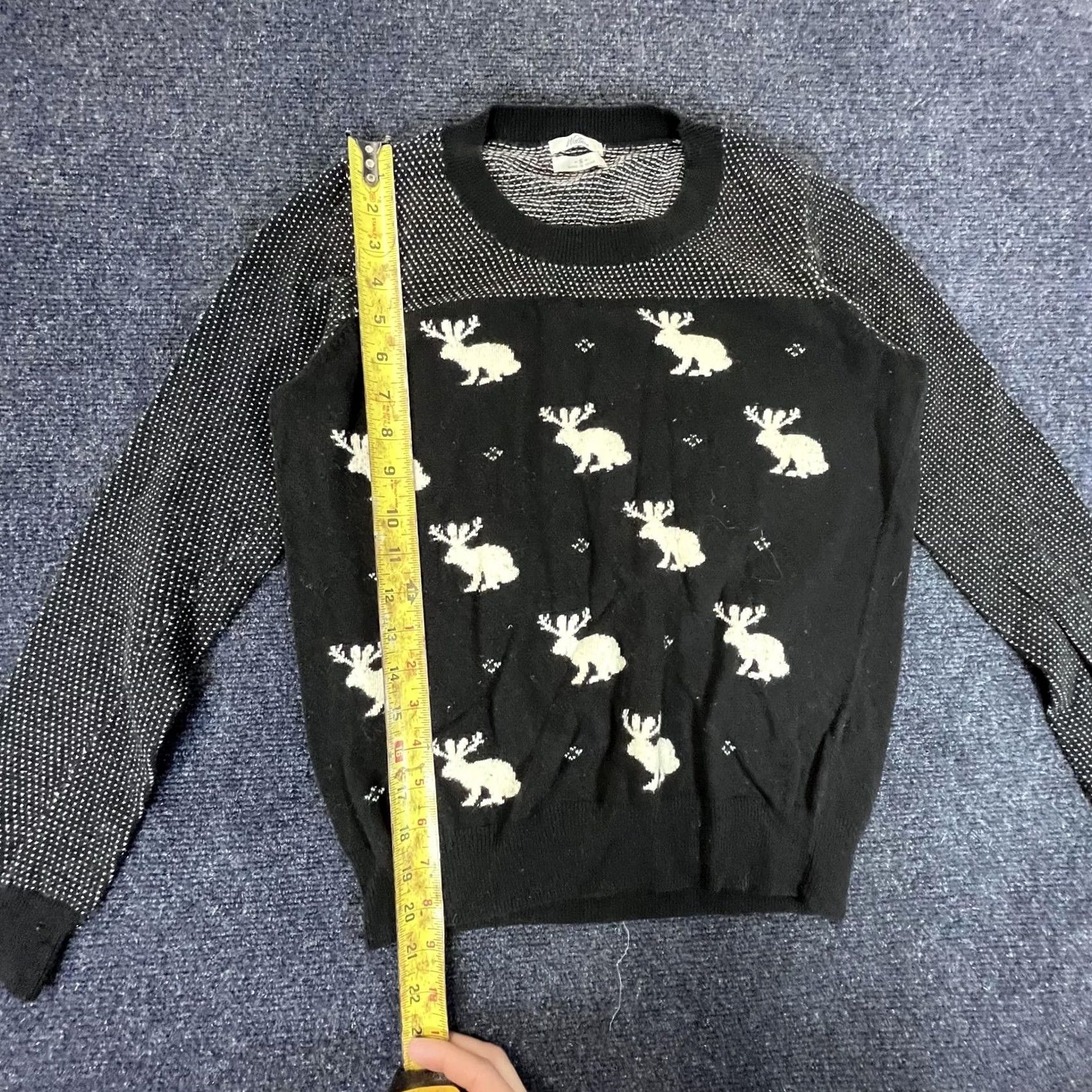 MZ Wallace Wallace Black Sweater Womens Small Jackalope Animal Print Crewneck Pullover Size S / US 4 / IT 40 - 4 Thumbnail
