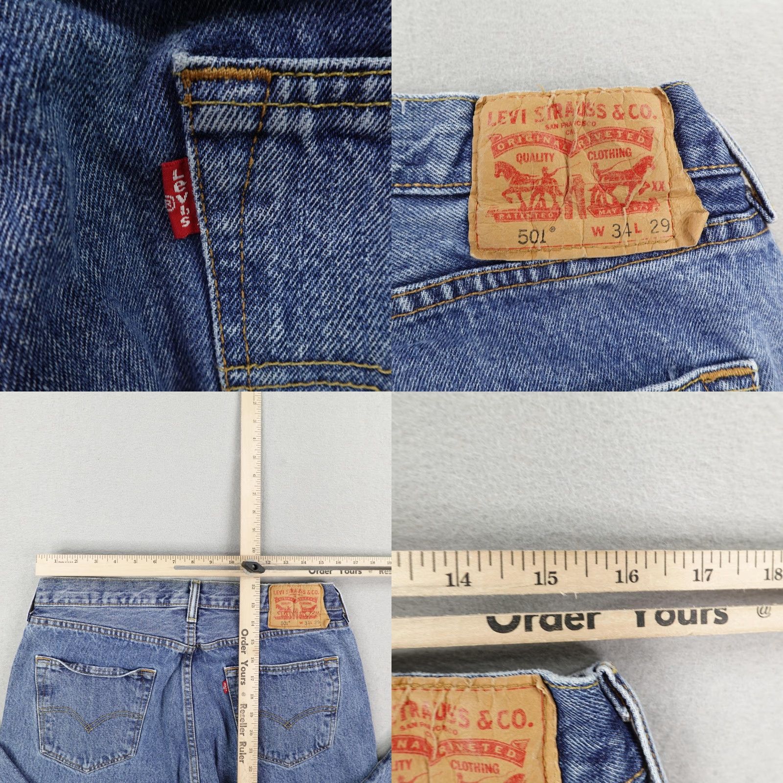Levi's Levi's Men's Jeans 34x29 Blue Denim 501 Straight Leg Button Fly Red Tab Cotton Casual Size US 34 / EU 50 - 8 Thumbnail