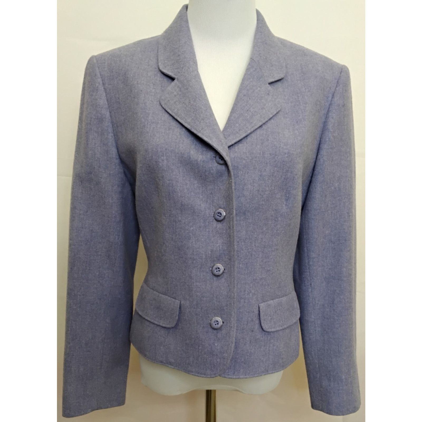 Pendleton Pendleton Cropped Blazer Women's 8 Periwinkle Vintage 80s Size M / US 6-8 / IT 42-44 - 2 Thumbnail