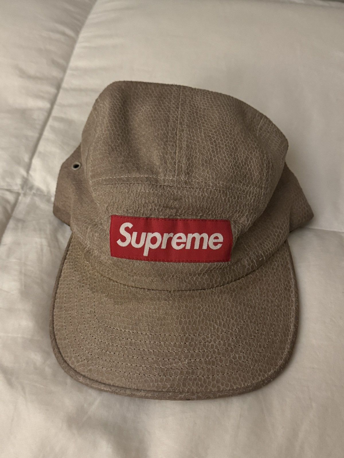 Supreme Supreme SS16 Box Logo Suede Camp 5 Panel Cap Snakeskin Size ONE SIZE - 1 Thumbnail