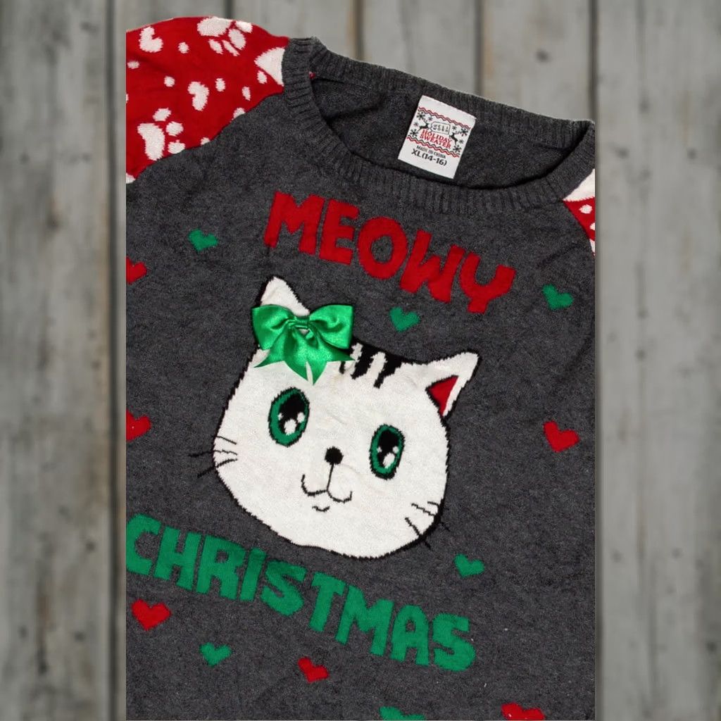 Vintage VINTAGE Meowy Christmas Ugly Christmas Sweater Red Cotton Well Worn XS Womens Cats Flair Christmas 62008 Size XL / US 12-14 / IT 48-50 - 1 Thumbnail