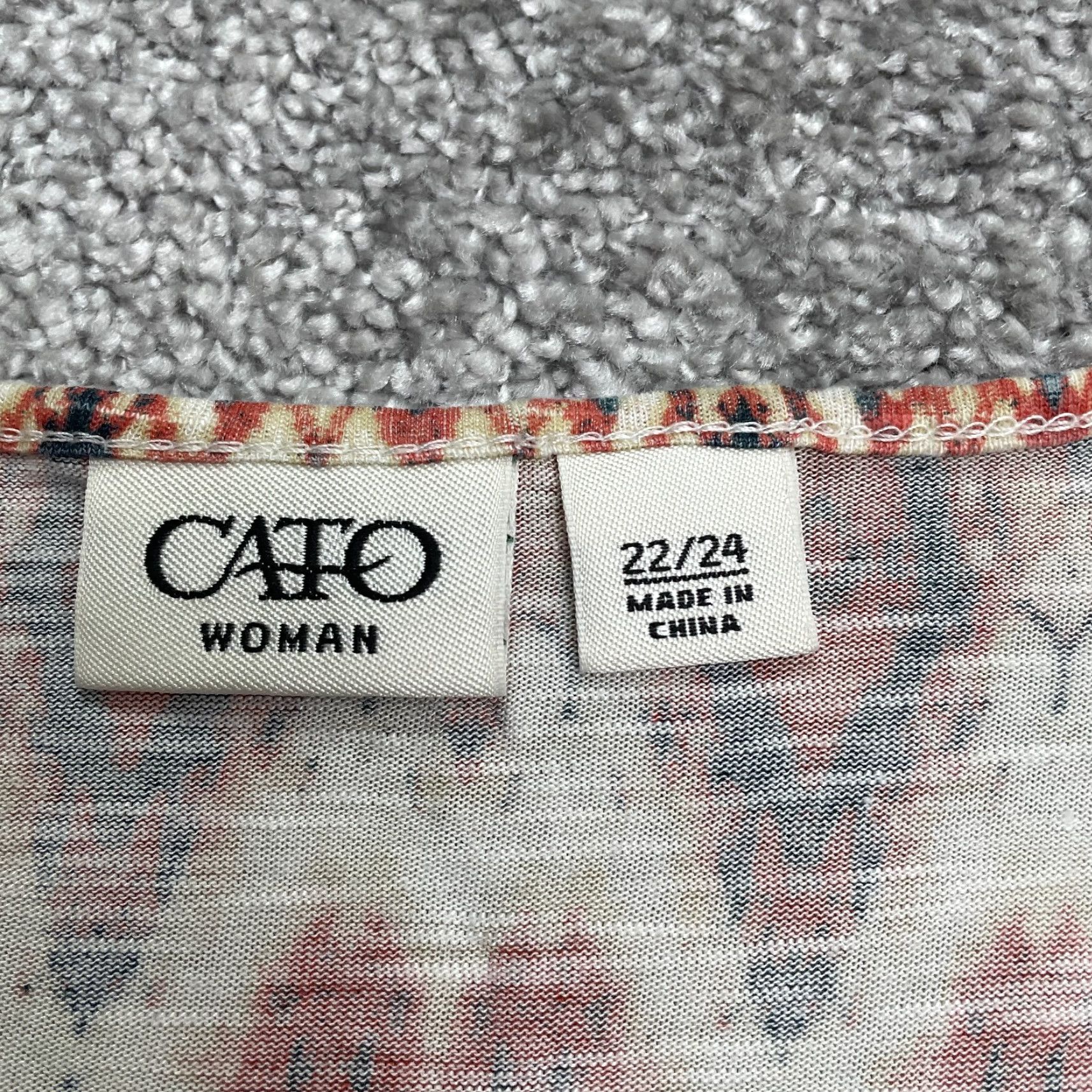 Vintage Cato Blouse Womens 22/24 Brown Geometric Short Sleeve Rayon Casual Aztec Bohemian Designer Knit Size 4XL / US 24-26 - 5 Thumbnail