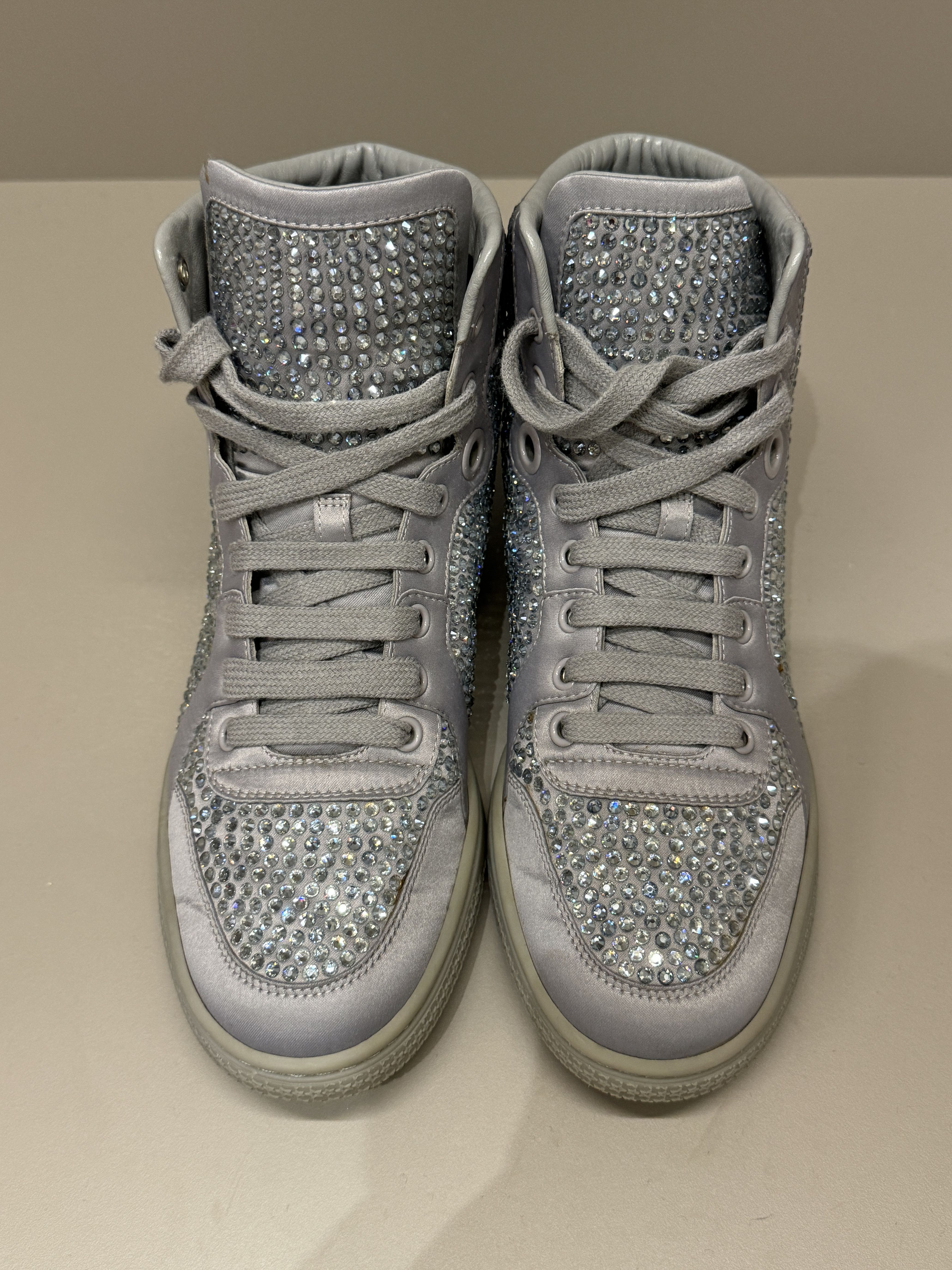 Gucci Gucci crystal studded high-top sneakers Size US 7.5 / IT 37.5 - 2 Thumbnail