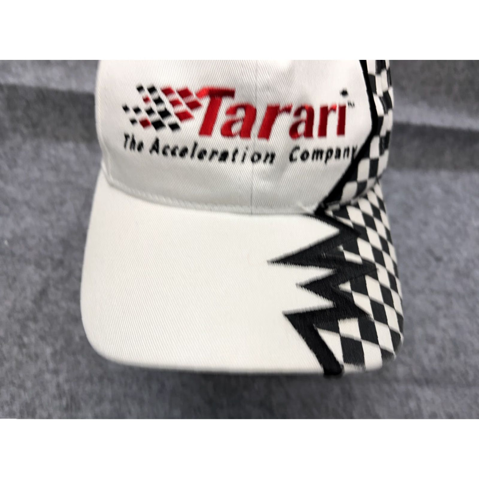 Katin Kati Tarari Acceleration Company Hat Cap Strap Back Adult One Size White Check Cotton Baseball Cap Mens Hat Cap One Size White Check Cotton Size ONE SIZE - 3 Thumbnail