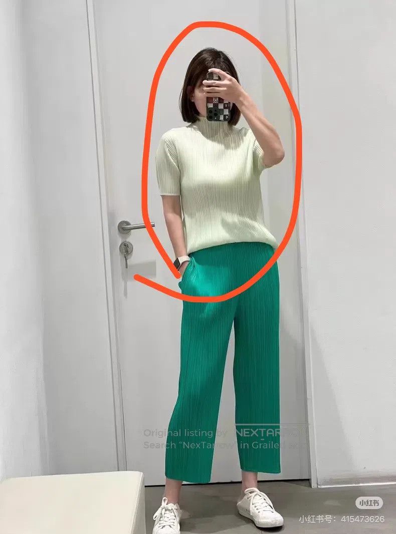 Issey Miyake Issey Miyake Light Green Pleated Short Sleeve T-Shirt Size L / US 10 / IT 46 - 8 Thumbnail