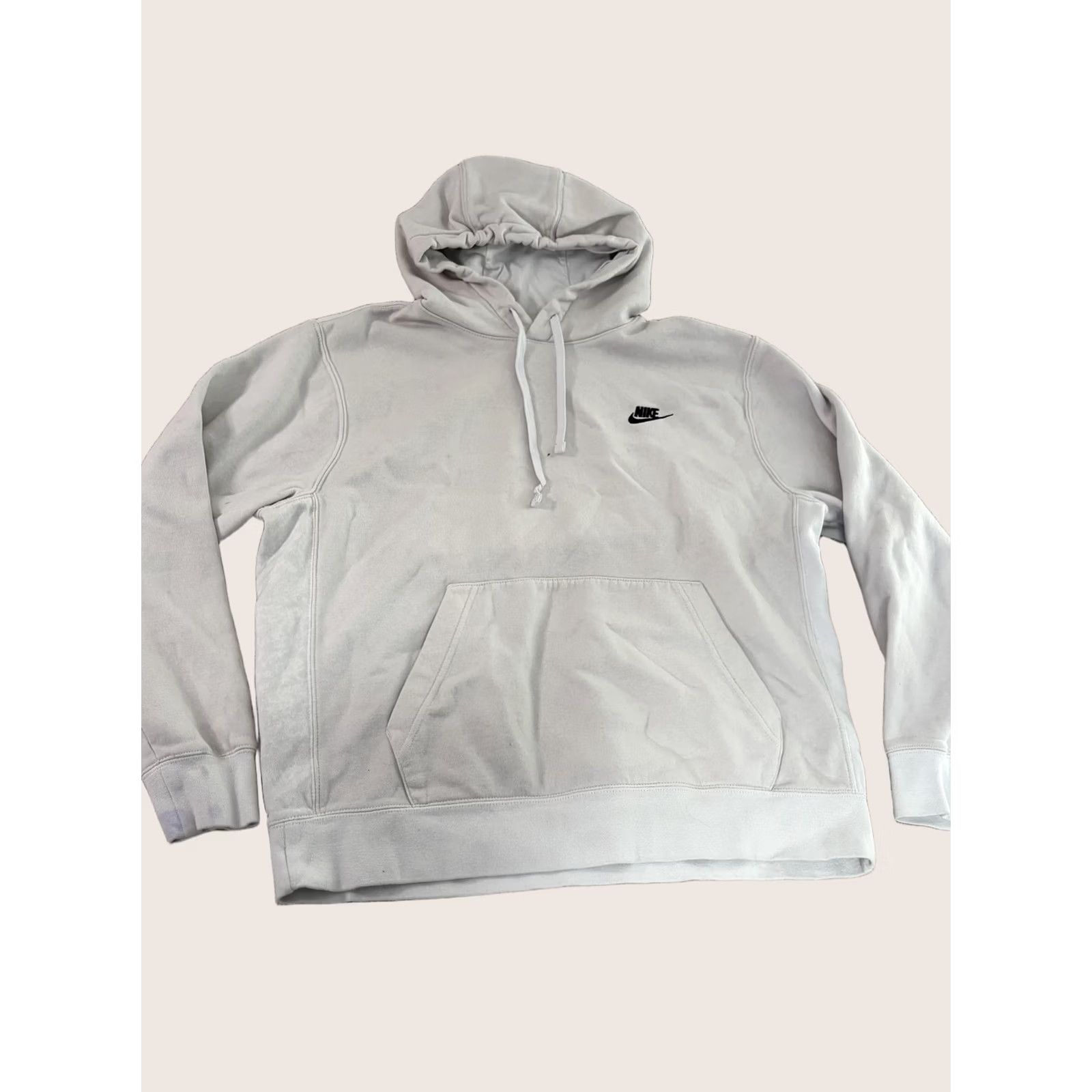 Nike Nike Shirt Mens L White Sportswear Club Fleece Hoodie Pullover Swoosh Sweatshirt Size US L / EU 52-54 / 3 - 1 Thumbnail