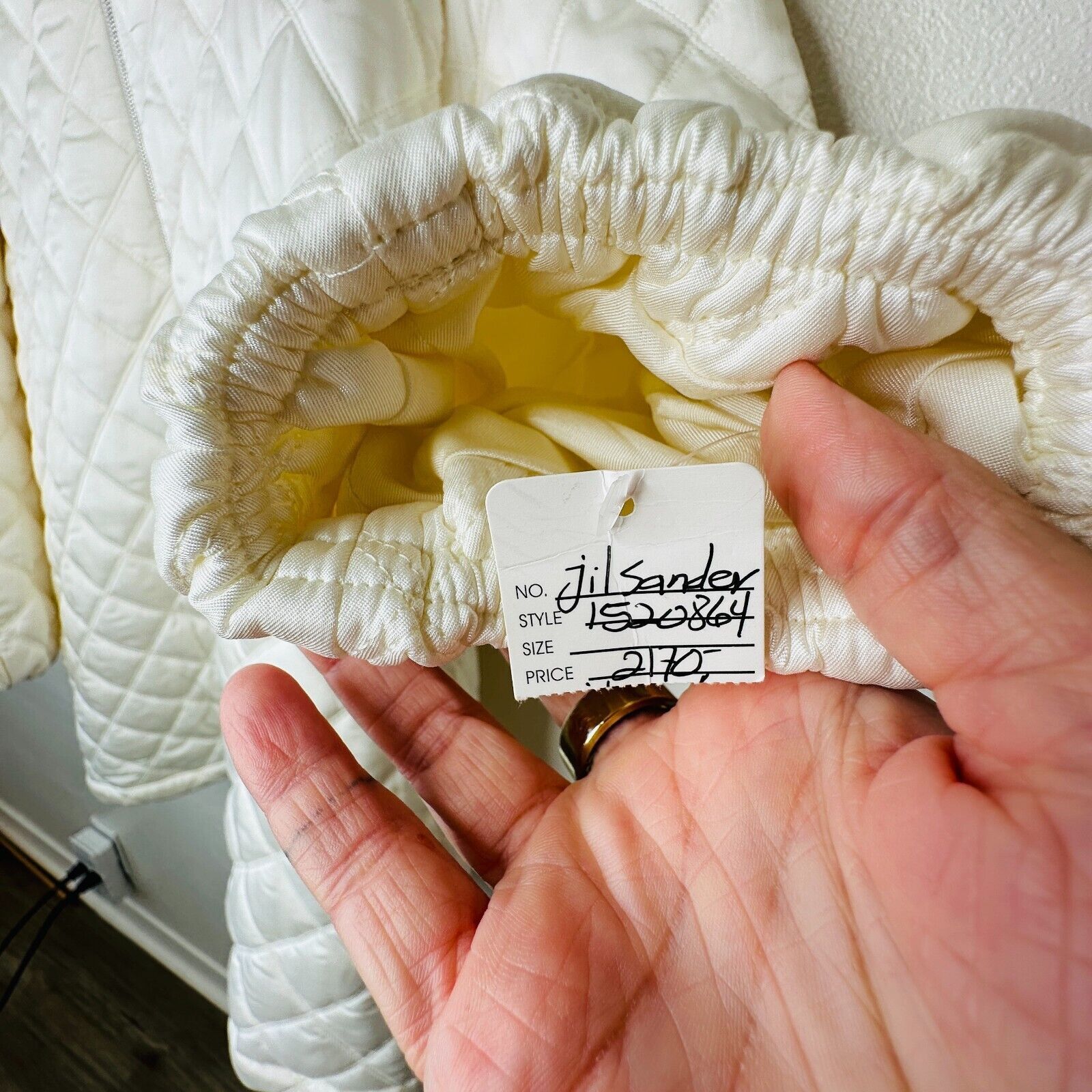 Jil Sander Jil Sander Cream Goldfish Long Quilted Zip Hooded Jacket 36 Size M / US 6-8 / IT 42-44 - 4 Thumbnail