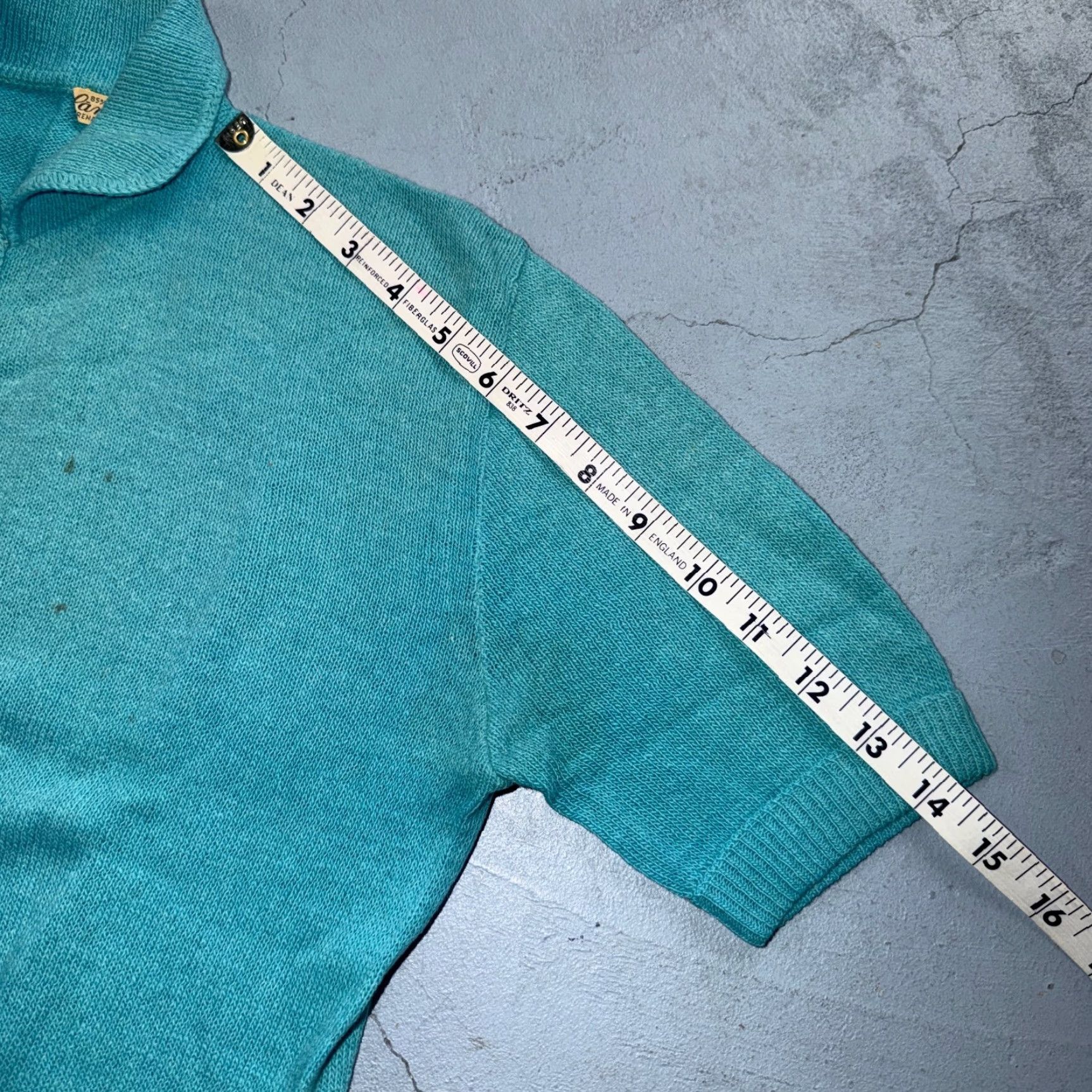 Vintage VTG 1940s Wool Cardigan Sweater Rockabilly Womens Knit Blue Button Rabbit Size M / US 6-8 / IT 42-44 - 3 Thumbnail