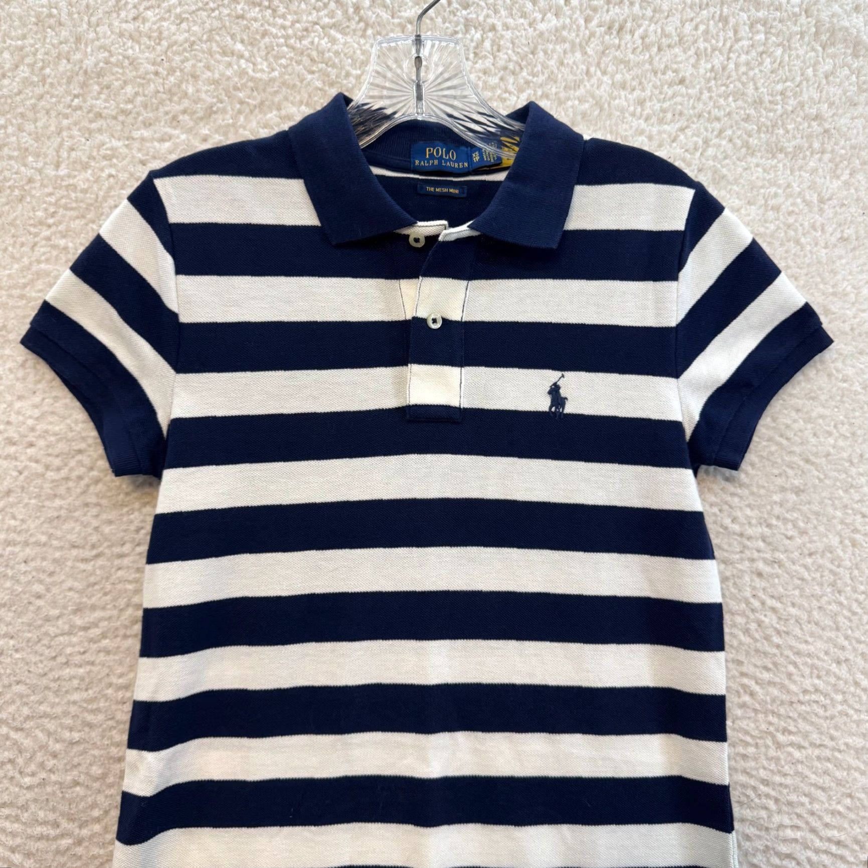 Polo Ralph Lauren VINTAGE Polo Ralph Lauren Mini Shirt Dress XS Small Navy White Stripe Preppy Nautical Shirt Dress Womens XS Navy White Stripe Polo Ralph Lauren Size XS / US 0-2 / IT 36-38 - 3 Thumbnail