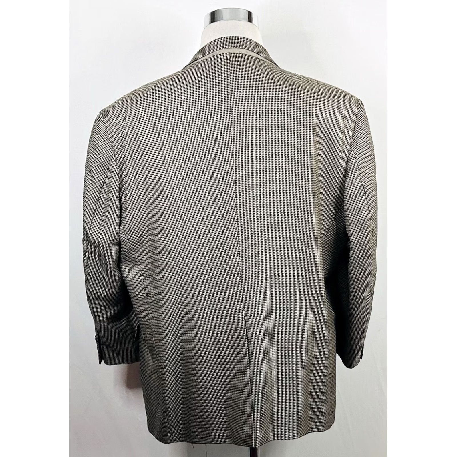 Vintage Samuelsohn Sport Coat Silk Wool Blend Gold Houndstooth Two Button Vented 46R Men Regular Jacket Coat Navy? Size US XS / EU 42 / 0 - 6 Thumbnail