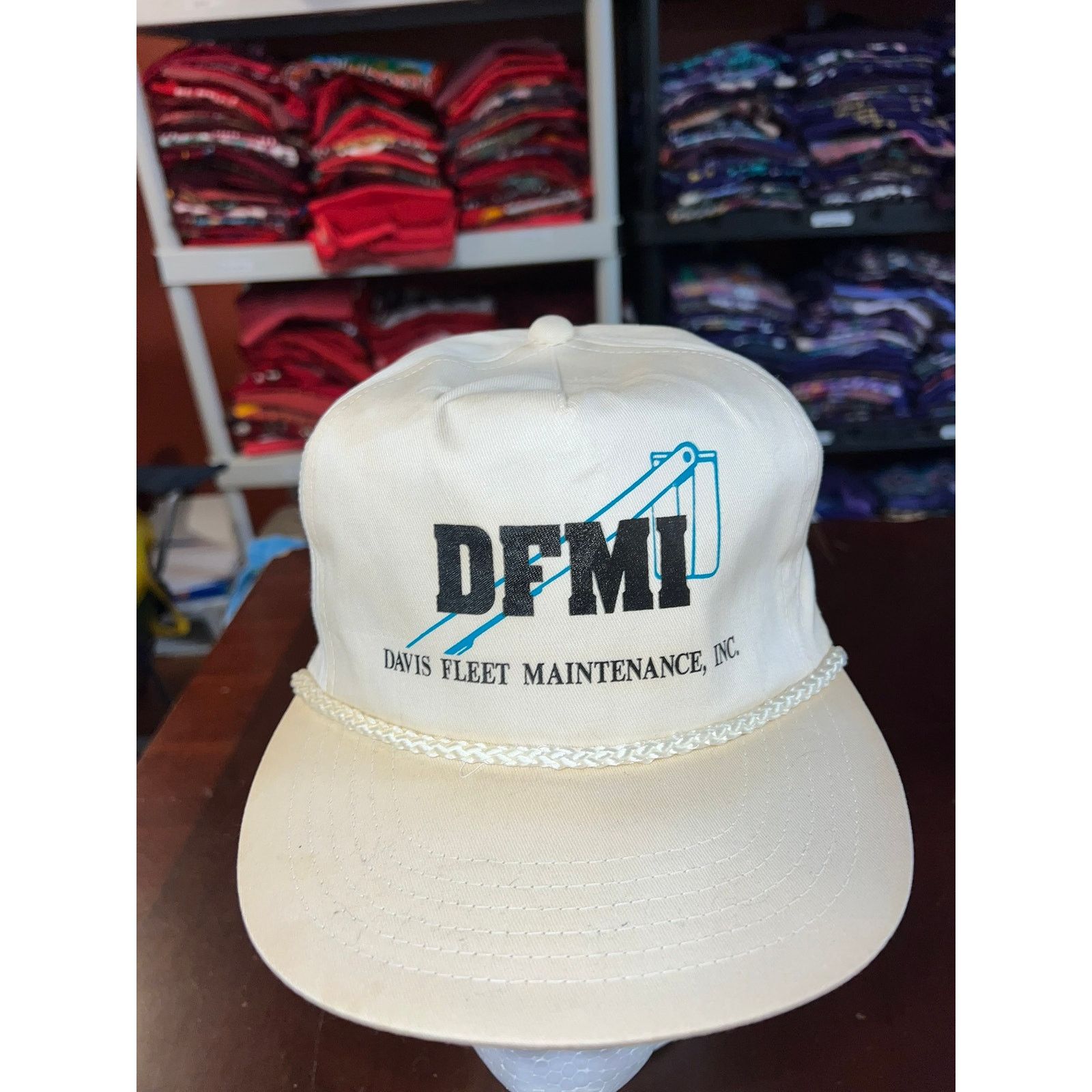 Vintage Vintage Davis Fleet Hat Maintenance Roper White Cap Snapback Size ONE SIZE - 2 Thumbnail