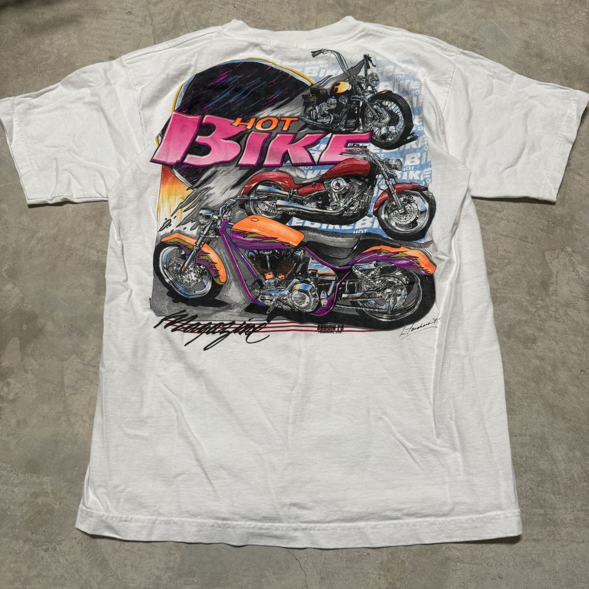 Vintage Vintage 90s Hot Bike Motorcycle Magazine Promo Moto Tee L Size US L / EU 52-54 / 3 - 1 Thumbnail